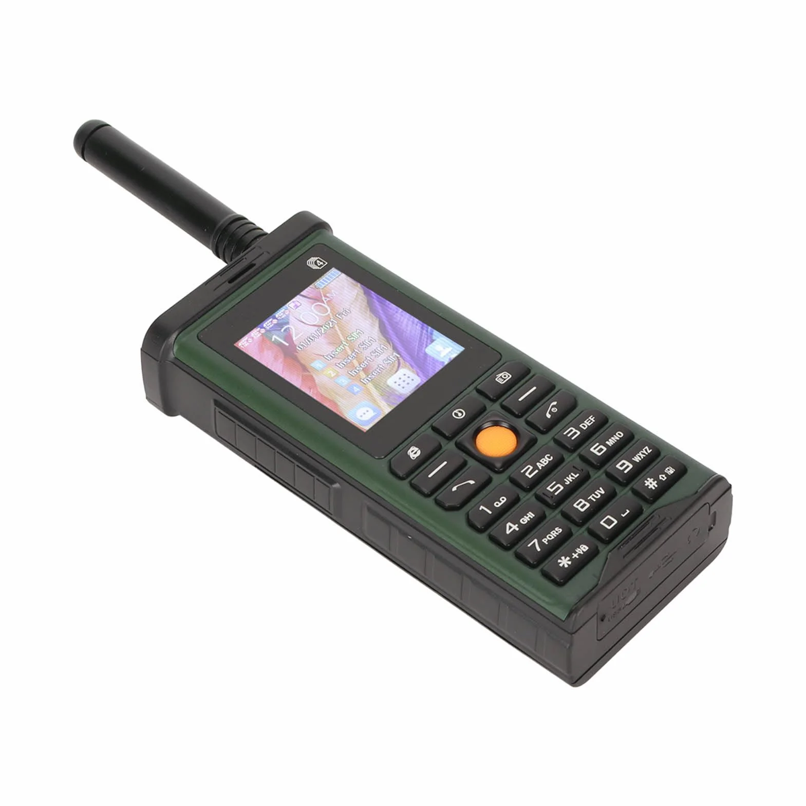 Telefon Komórkowy dla Seniorów, Mikrofon z redukcją Szumów, 4 Karty SIM, Odłączana Antena do Telefonu Komórkowego w Pomieszczeniach (Zielony)