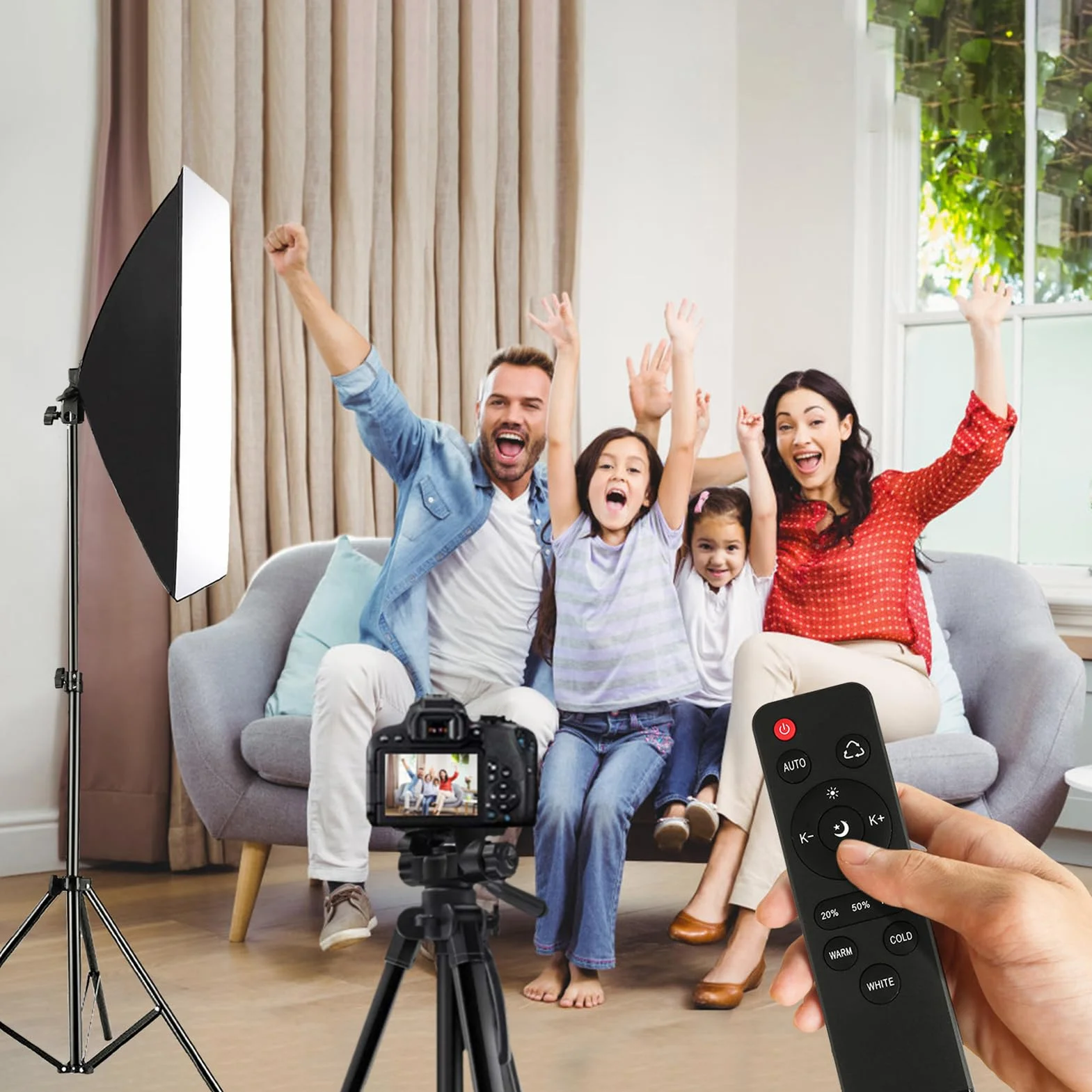 Cuifati Zestaw Oświetlenia Fotograficznego Softbox, Dwukolorowa Wideo LED 85W 2800-5700K, Profesjonalny Sprzęt Studyjny z Pilotem do Studia Fotograficznego (wtyczka UE)
