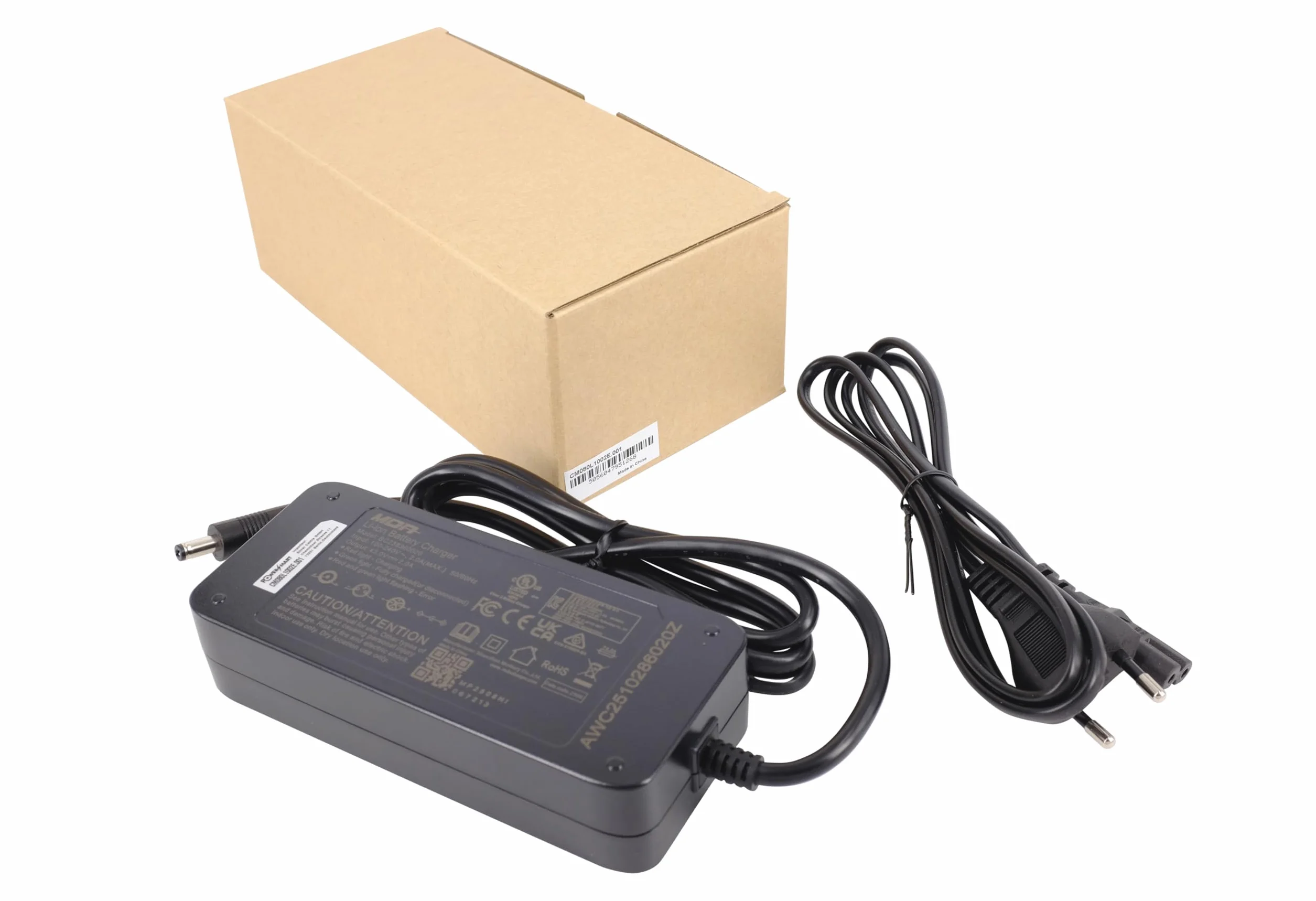 PowerSmart Ładowarka 42 V 2 A do MDA BC238360020 kompatybilna z akumulatorem 36 V, z wtyczką DC 2,1 mm (1 biegun)