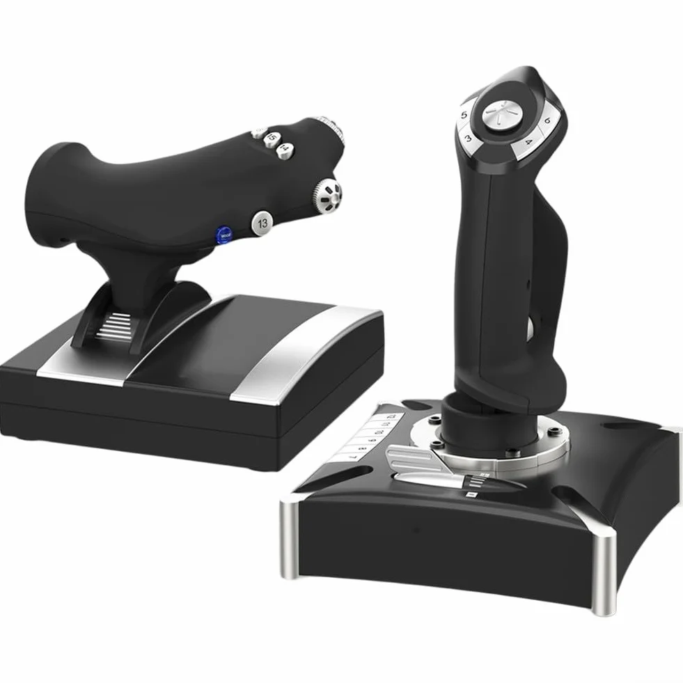 Symulowany kontroler lotu o ergonomicznej konstrukcji i konstrukcji ABS do PC na PS4 i Xbox z responsywnymi przyciskami i kompaktowym rozmiarem 36 x 19 x 25 cm