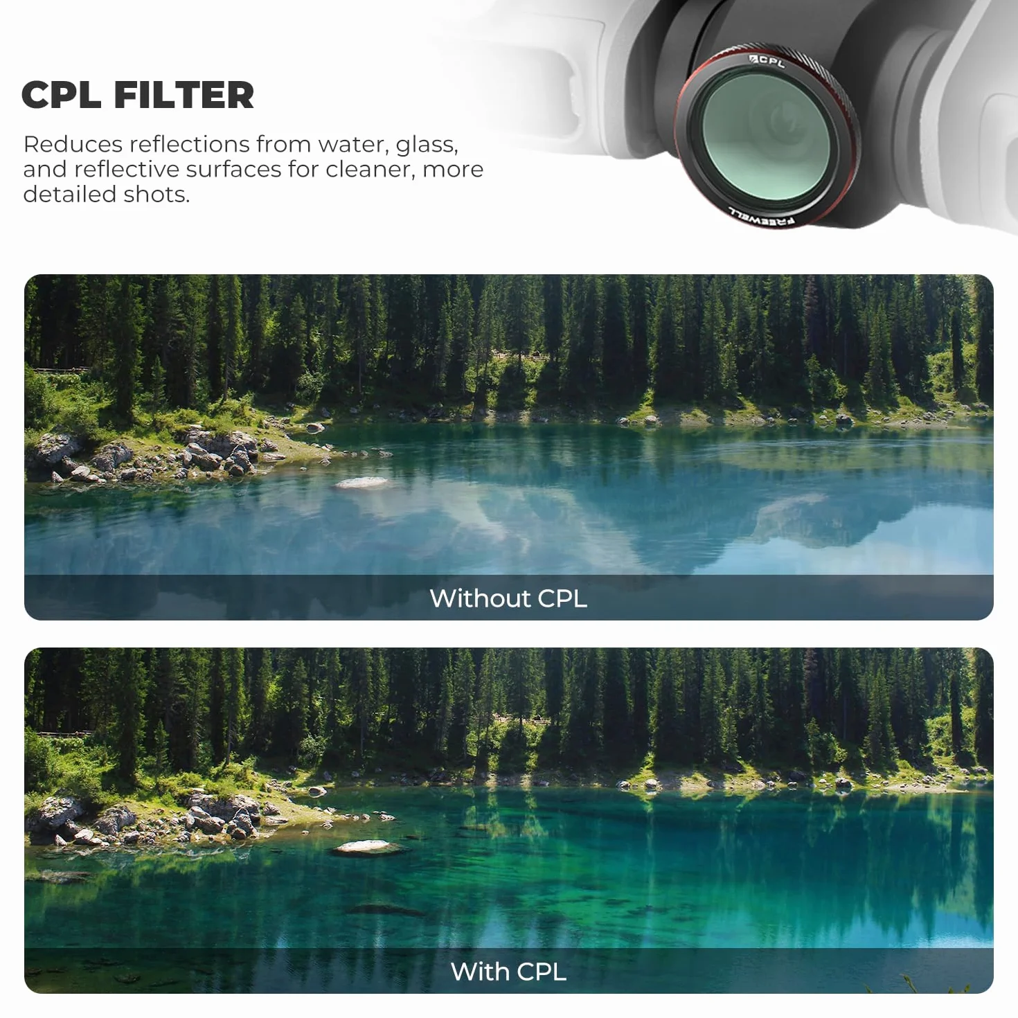 Freewell 3-pak filtrów magnetycznych do DJI Neo 2 | zawiera CPL (polaryzator) do redukcji odblasków, UV dla ochrony obiektywu i Black Glow Mist 1/4 dla efektów kinowych