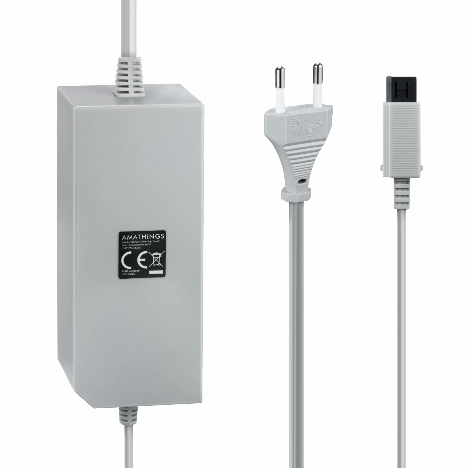 AMATHINGS Zasilacz sieciowy pasujący do Nintendo Wii – zamiennik adaptera AC (220 V) – ładowarka 12 V/3,7 A – cicha praca i bezpieczeństwo – kompatybilny ze wszystkimi modelami DE – Euro Wii (nie