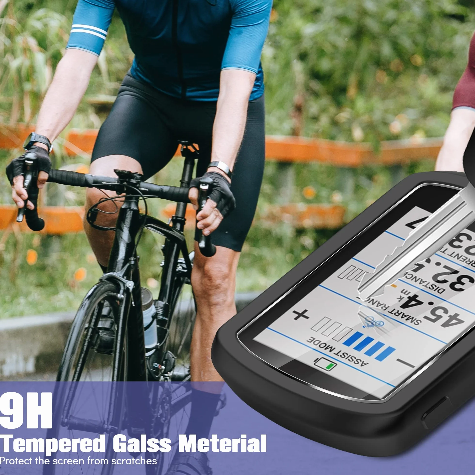 Silikonowe etui kompatybilne z Garmin Edge Explore 2 + 2 osłony ekranu ze szkła hartowanego, miękkie, odporne na wstrząsy, kompleksowa ochrona, czarne