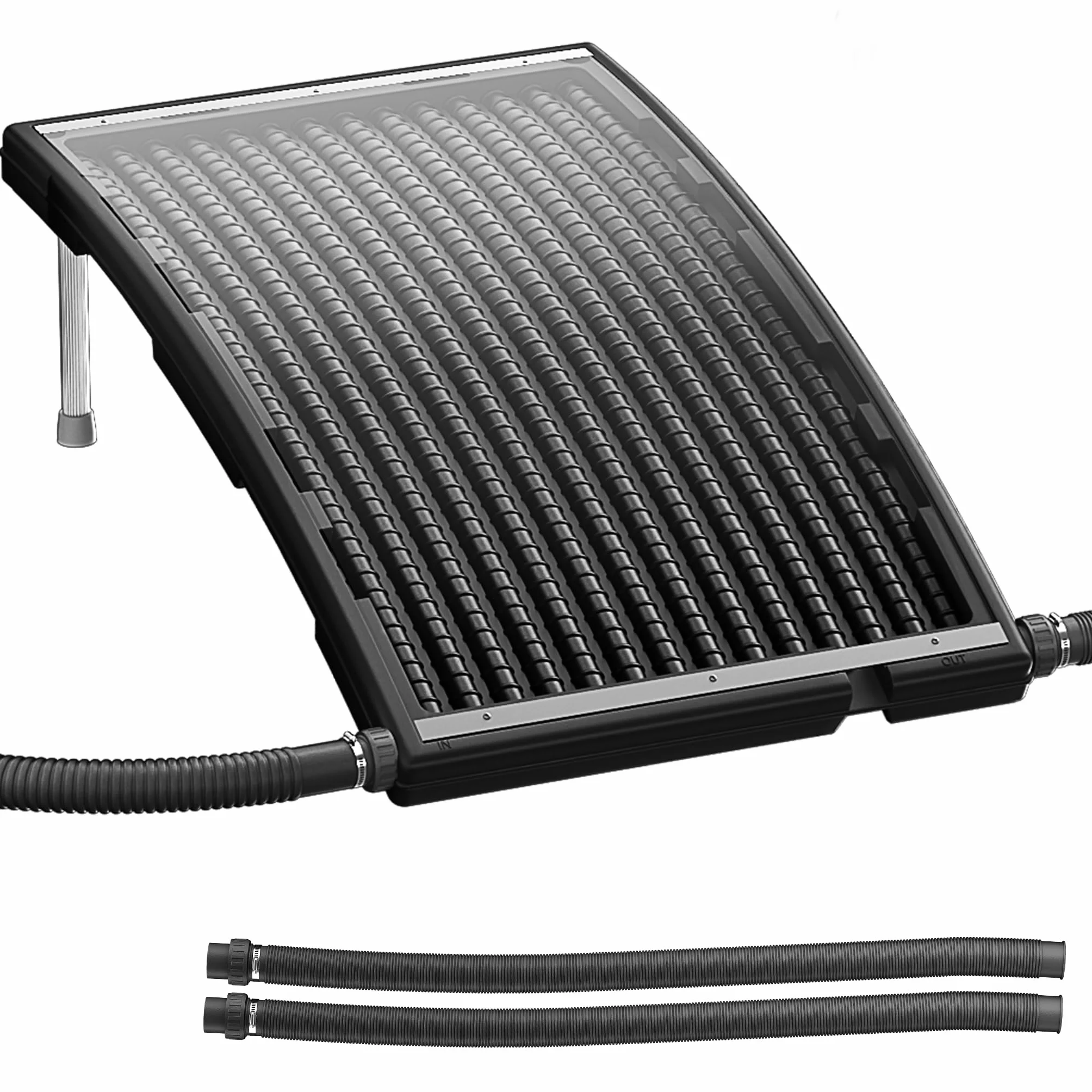 Solarne ogrzewanie basenu, kompletny zestaw kolektorów słonecznych ze statywem i wężem, maks. pojemność 15 l, ogrzewanie solarne, zakrzywiony panel słoneczny do ciepłej wody, prysznic ogrodowy,