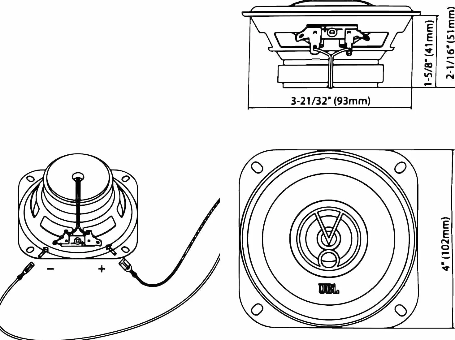 JBL Stage1 41F STAGE141F Głośniki Współosiowe, Czarny, 25 W