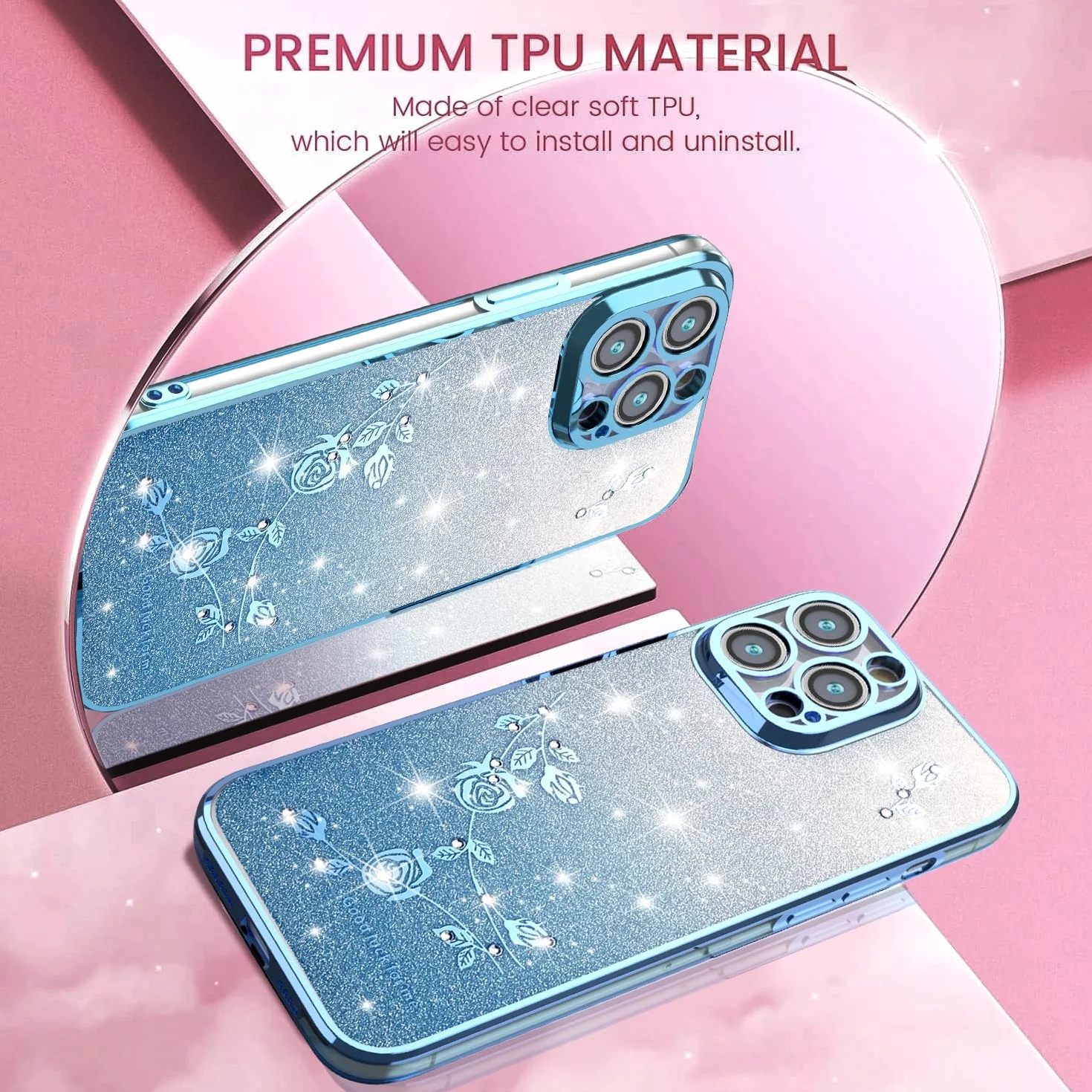 XINYEXIN Przezroczyste brokatowe etui do Xiaomi Redmi Note 11 4G / Redmi Note 11S 4G, dla kobiet i dziewcząt, błyszczące diamentowe etui na telefon, ultracienkie, cienkie, przenośne, odporne na
