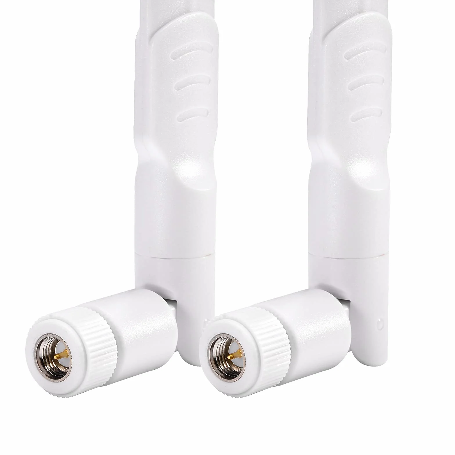 Bingfu 4G LTE męska antena SMA 6dBi biała, kompatybilna z Huawei B525, B535, B310, b311, B315, B593, E5186, 4G LTE 3G, GSM CPE, router hotspot, przemysłowa bramka komórkowa IoT, 2 opakowania