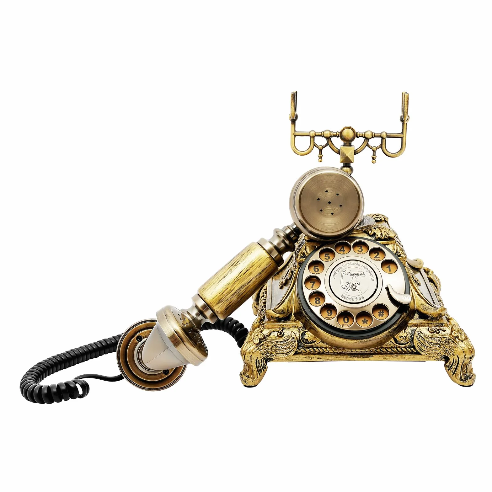 Telefon domowy w stylu vintage, antyczny telefon stołowy, telefon stacjonarny, biuro, nostalgia, przewodowy, do mieszkań, biur, kawiarni