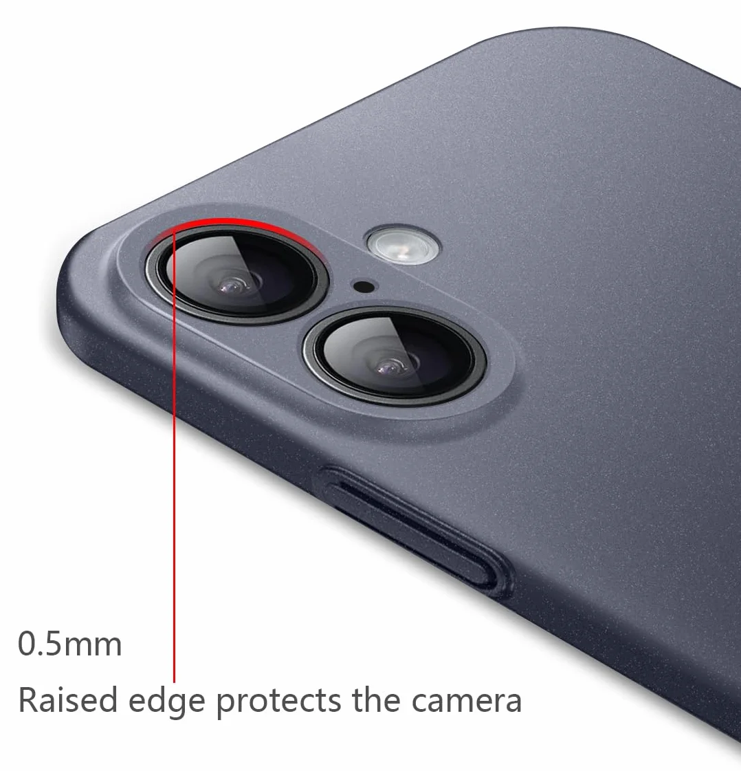 Bastmei Etui na iPhone'a 17, minimalistyczne etui na telefon niezwykle lekkie, ultralekkie, super cienkie, cienkie, ochrona aparatu, twarda obudowa PC do iPhone'a 17 6,27 cala 2025 (szary żwir)