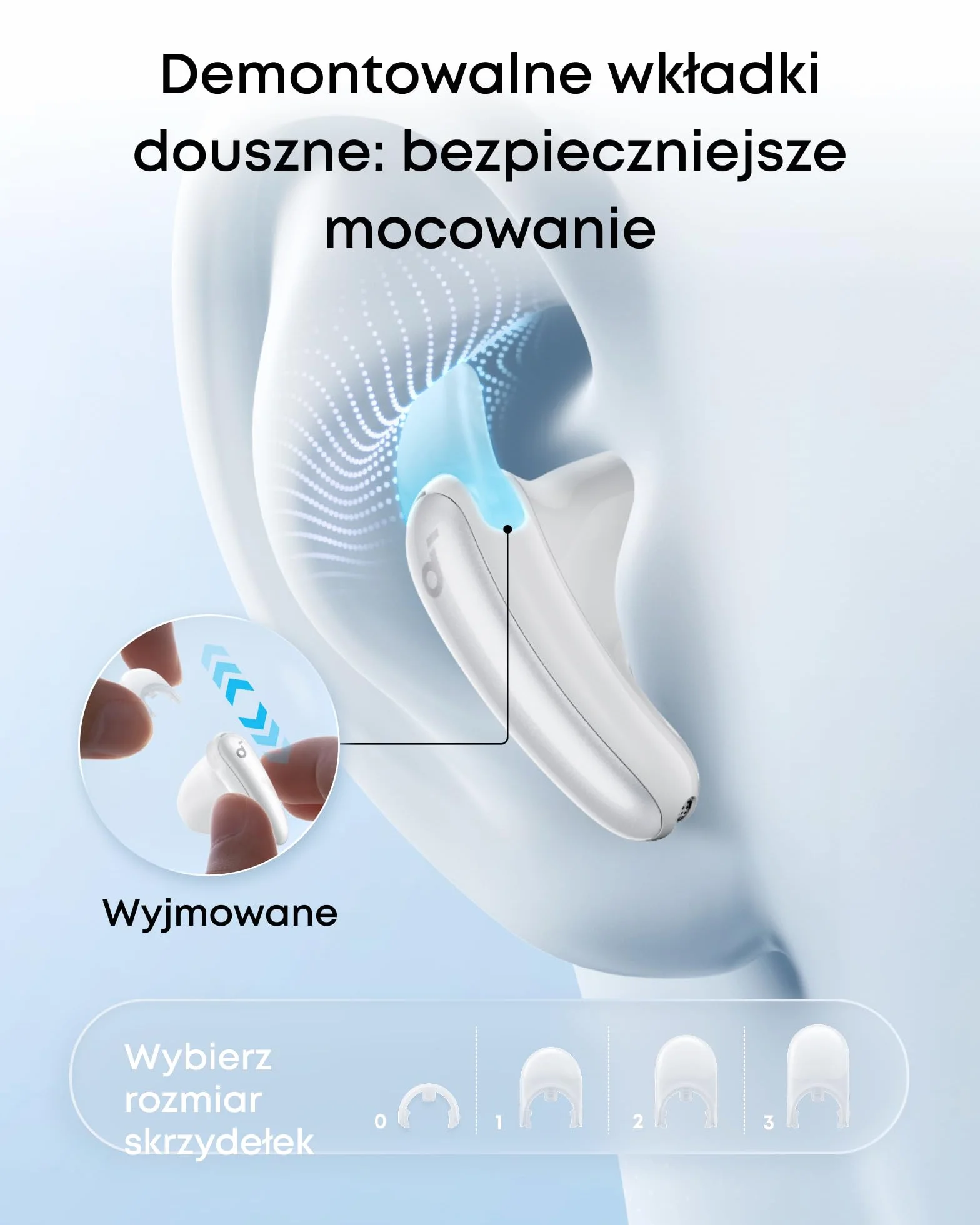 soundcore słuchawki douszne Liberty Buds, ANC, szybkie ładowanie (biały) | TWS, ANC, 4 rozmiary wkładek, tłumaczenie AI (100 języków), lepsza jakość rozmów z AI, częściowo douszna konstrukcja