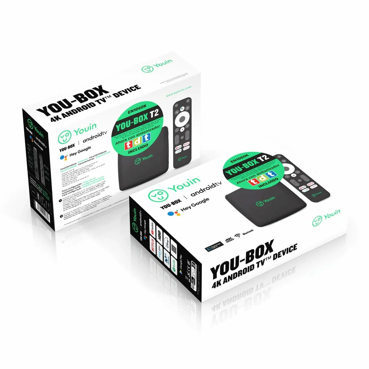 Youin You Box EN1060K -Android TV Box z tunerem TDT- Asystent Google i Chromecast zintegrowany.…
