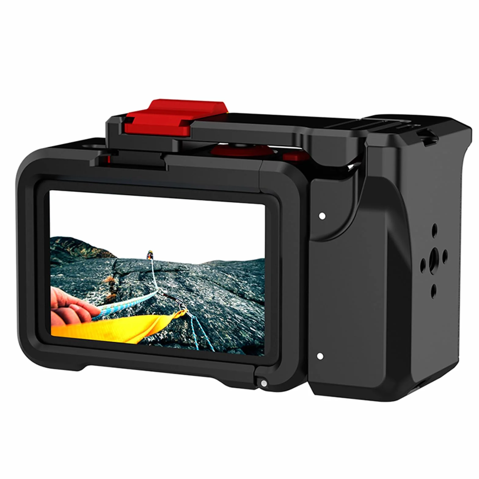 Zestaw uchwytów ulicznych do DJI Osmo Action 6, metalowy uchwyt do kamery z klatką dla królika, ergonomiczną konstrukcję, klatka ze stopu aluminium do DJI OSMO ACTION 6, akcesoria do kamer