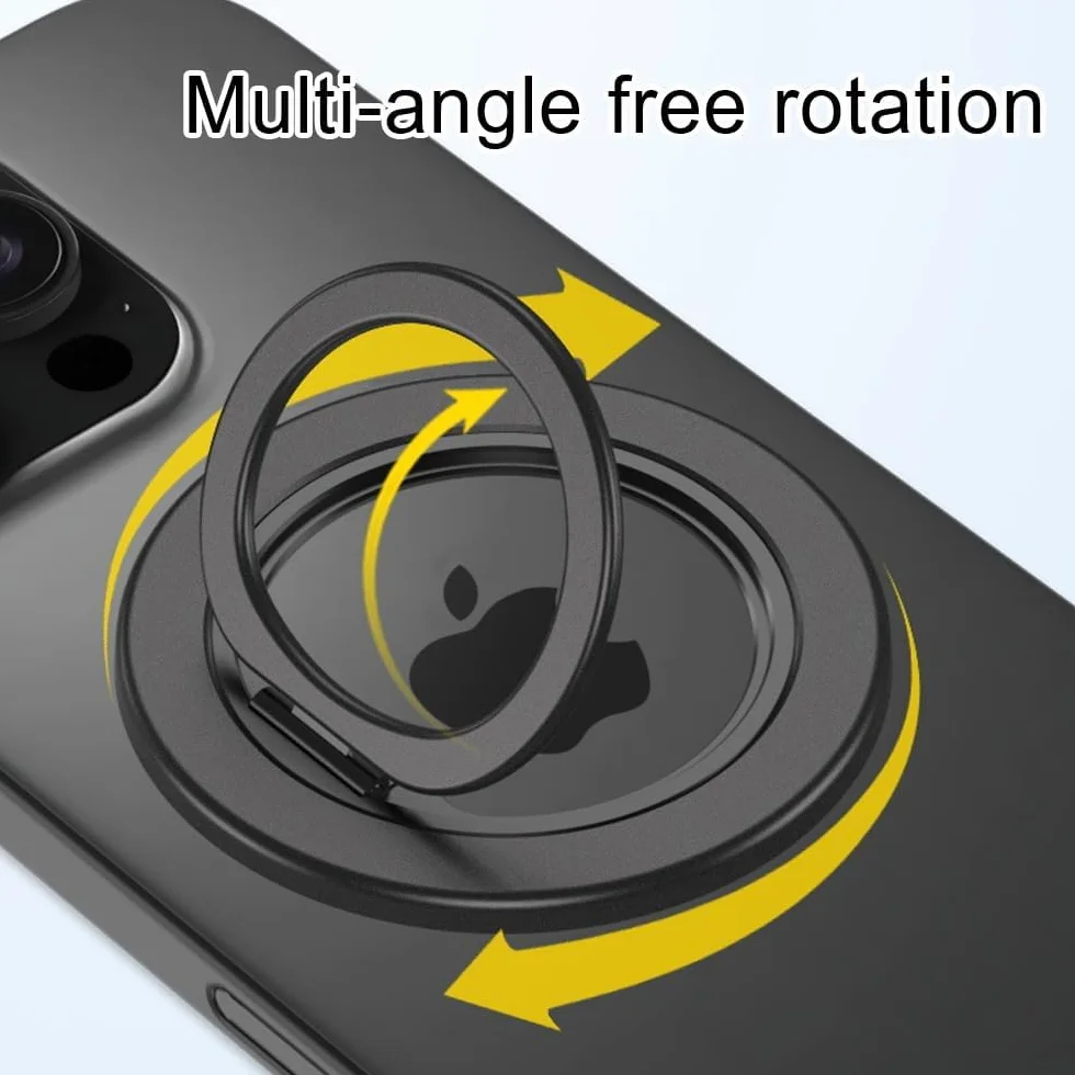 Magnetyczny Uchwyt Na Telefon Pierścień Do Telefonu Składany Stojak Na Telefon Obracany o 360 Stopni Uchwyt Magnetyczny Ring Holder Podstawka Do Smartfona (Czarny)