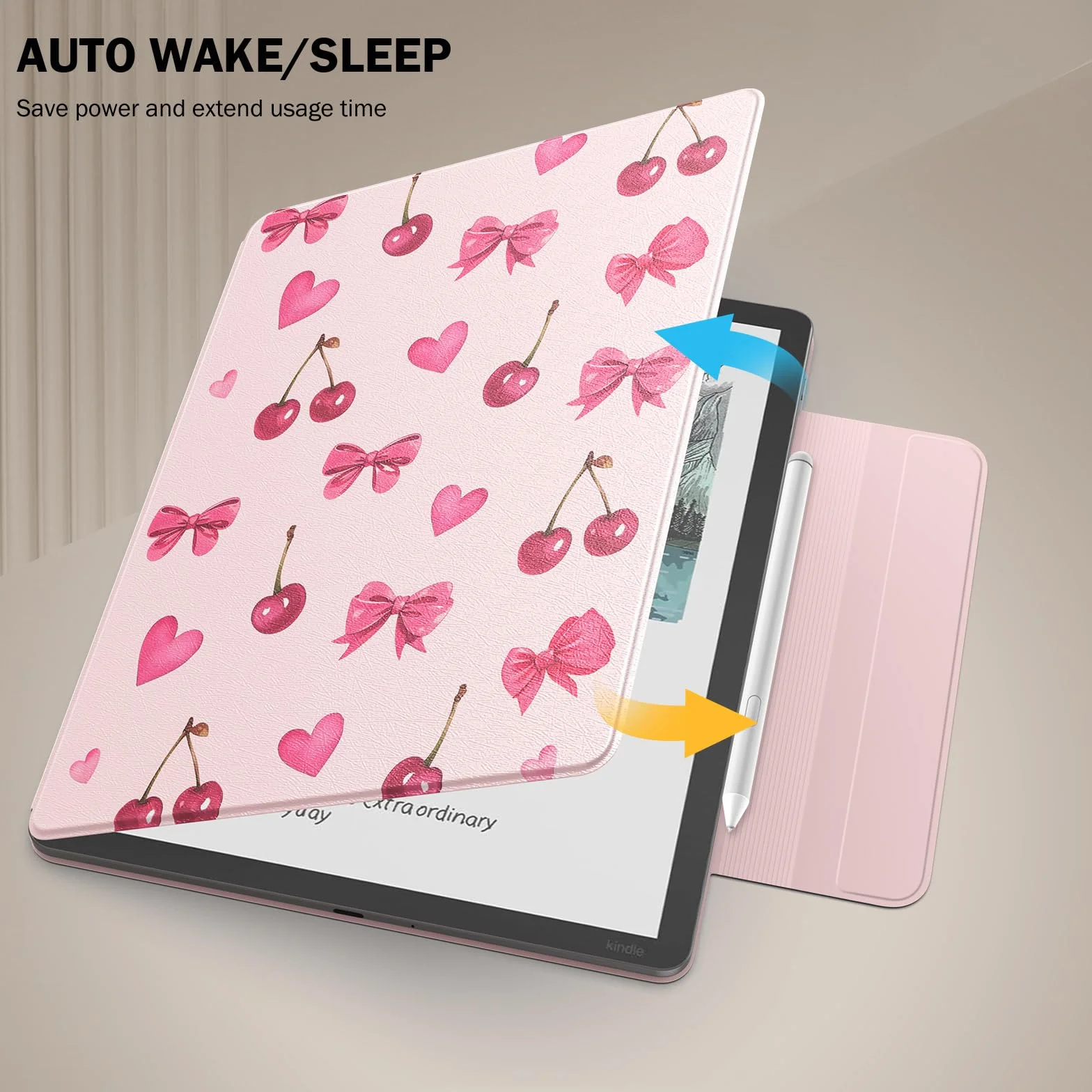 MoKo Magnetic Case for 11" Kindle Scribe 3rd & Colorsoft 1st,Fioc Cili | Strong Magnetic,Slim Folio Premium PU Leather Cover with Pen Clasp & Auto Sleep Wake for 2025 Kindle Scribe Case