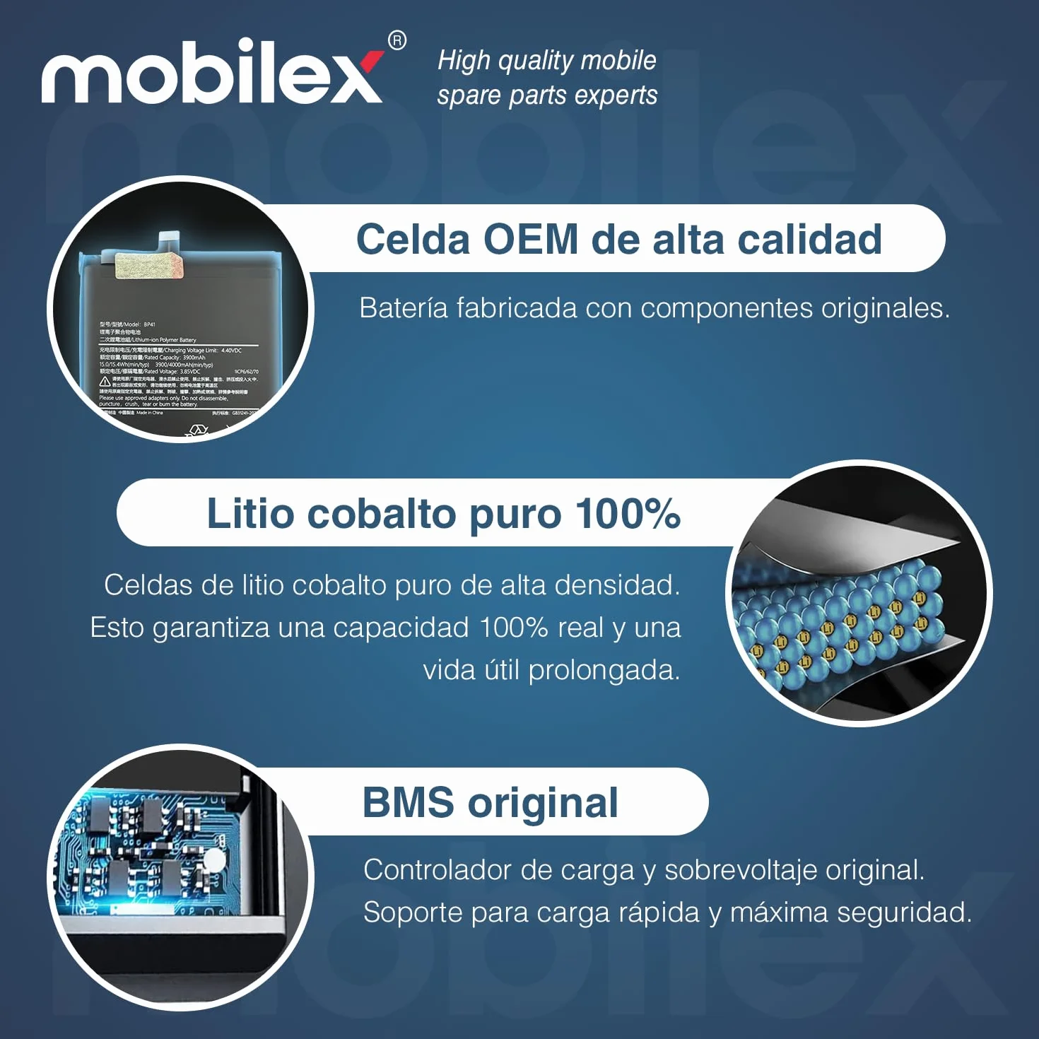 MOBILEX® Bateria do iPhone XS | 2685mAh - OEM | Wewnętrzna część zamienna z klejem | Chip TI | Oryginalna pojemność