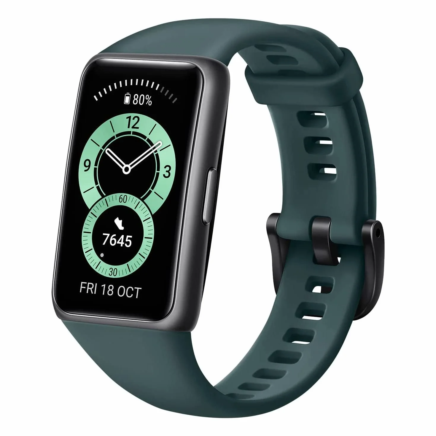 HUAWEI Band 6, wyświetlacz OLED 1,47", 96 trybów treningowych, czas pracy baterii: do 2 tygodni, proaktywny monitoring zdrowia, 5ATM, czujnik SpO2, pomiar tętna, zielony leśny