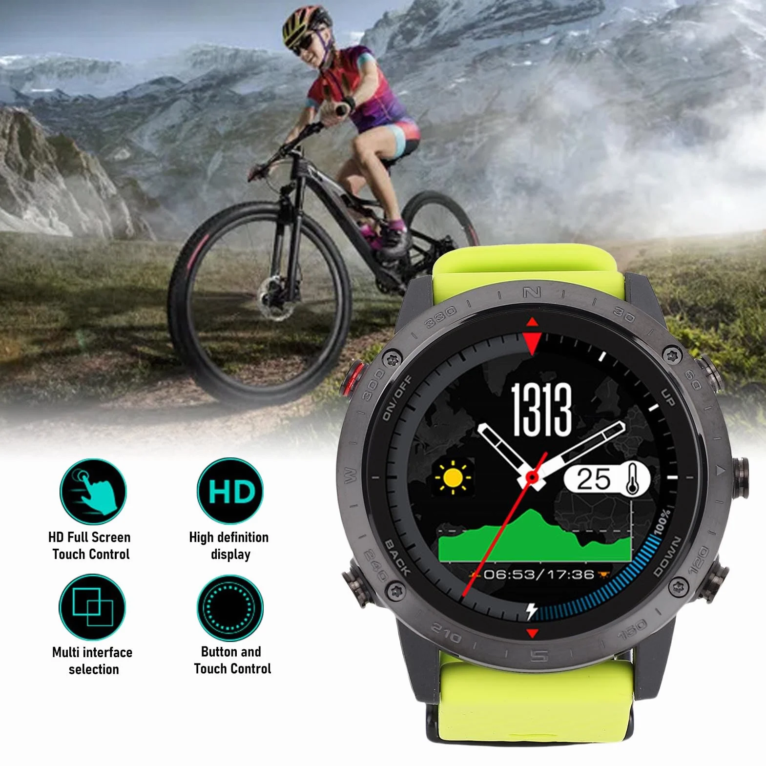 Keenso Smartwatch Nurkowania, Sportowy na Rękopis do Biegania na świeżym Powietrzu, Przypomnienie Komunikatów, Odpowiednie do Sportu i Codzienne Użytkowanie
