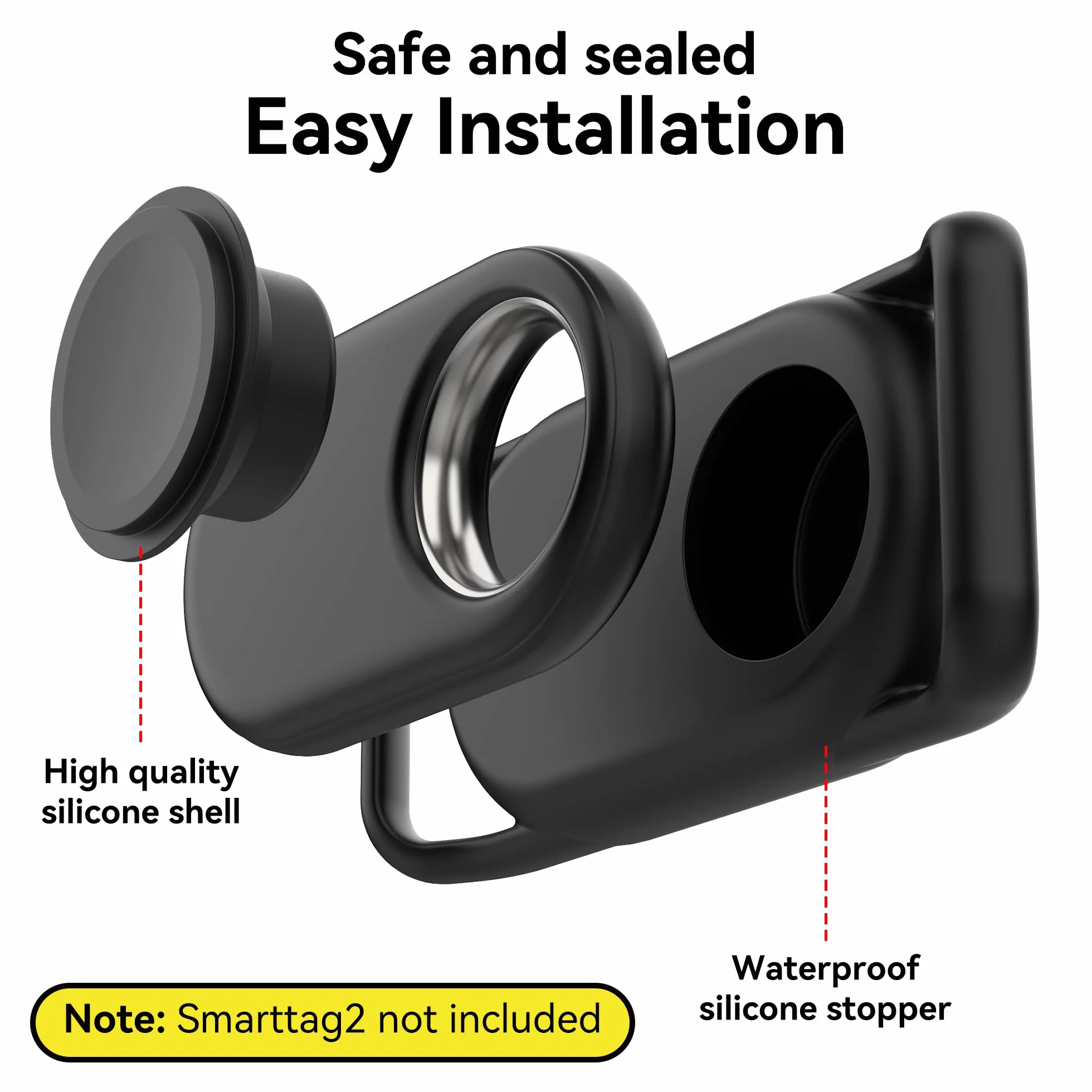 DDJ [2 sztuki] Uchwyt na obrożę dla psa do Samsung Smart Tag 2, GPS Tracker dla psa, wodoodporne silikonowe etui do Galaxy Smarttag2, odporne na zgubienie i zarysowania, dla kotów, zwierząt domowych