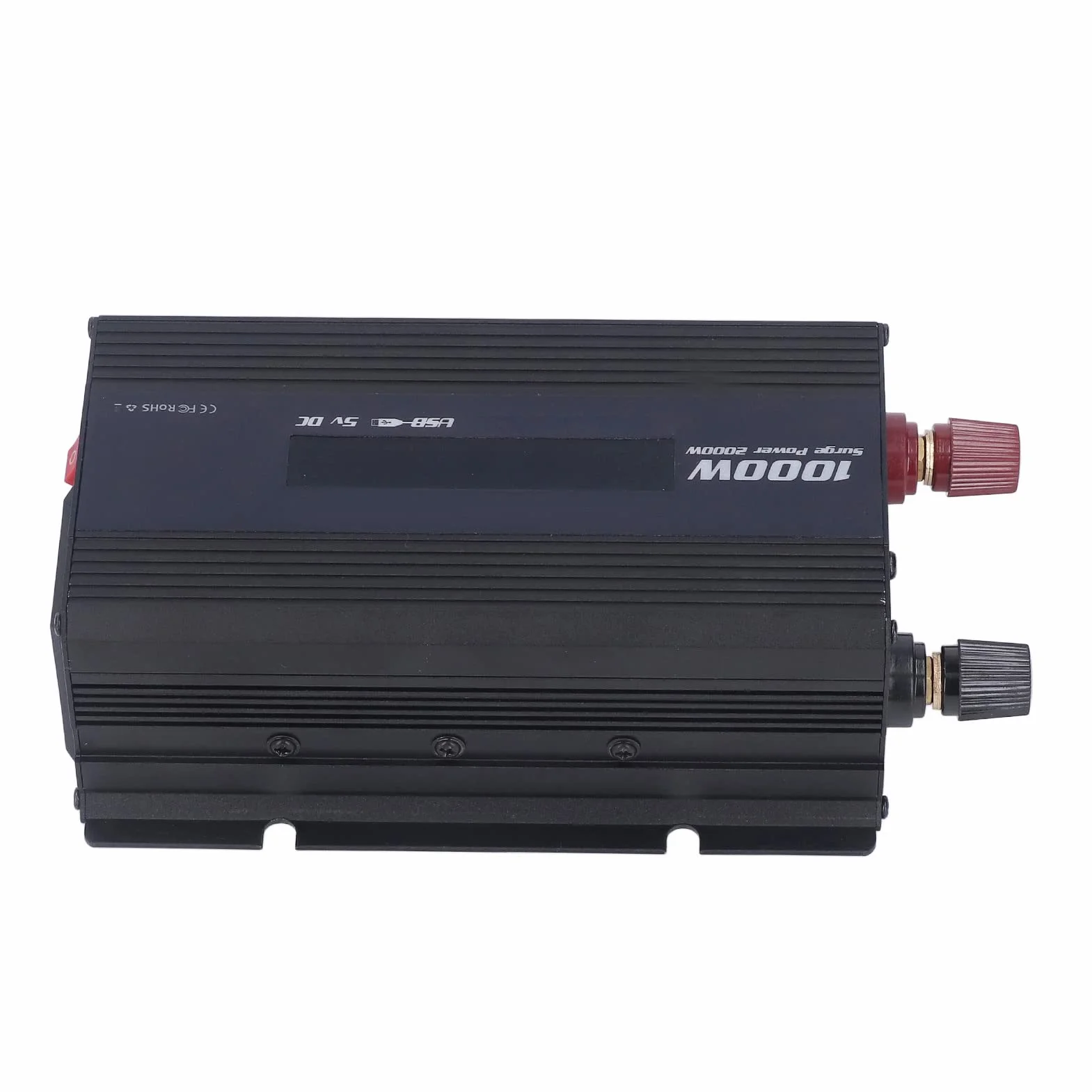 Ausla Przetwornica Samochodowa, Konwerter Prądu Stałego na Prąd Przemienny ze Stopu Aluminium 1000 W z Wyświetlaczem LED USB 5 V 2 A Wielokrotna Ochrona dla Samochodów Wycieczki Drogowe Kemping