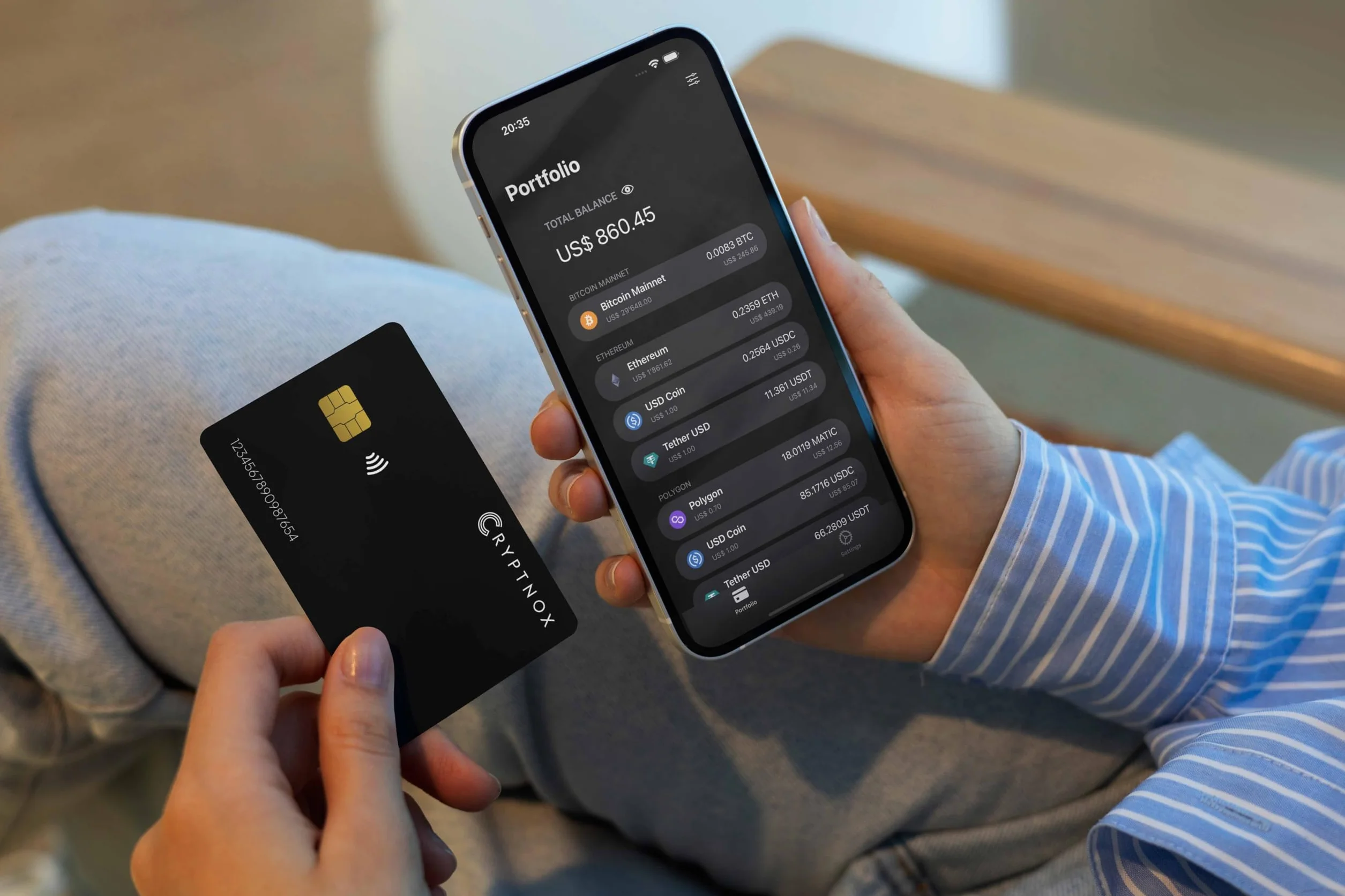 NFC sprzętowy portfel kryptowalut, zimny portfel, zestaw 2 kart | Cold storage z samokontrolą na bezbateryjnej karcie NFC z kopią na drugiej karcie, bez zapisywania frazy seed