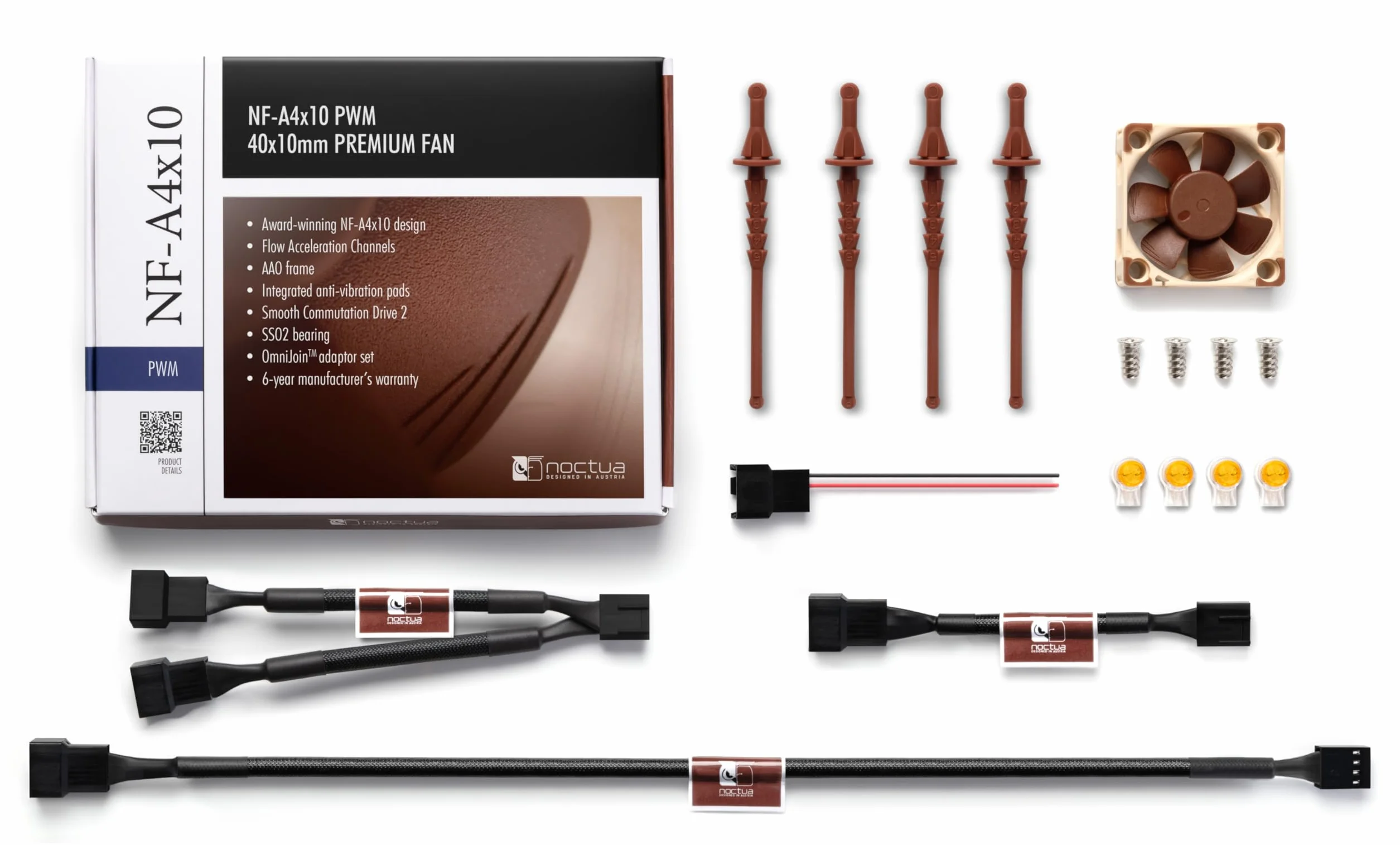 Noctua NF-A4x10 PWM 4-Pinowy Wentylator 40x10 mm Brązowy