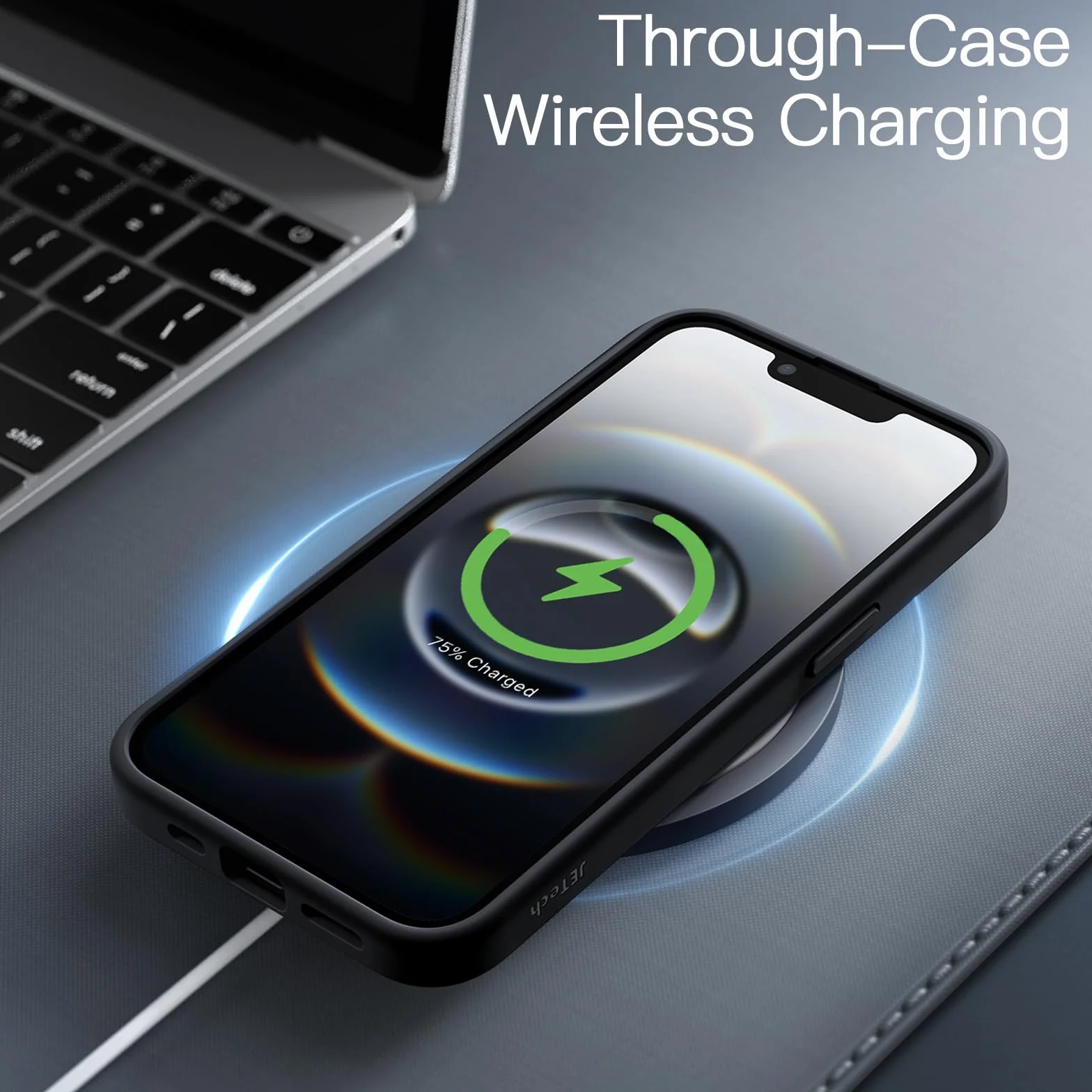 JETech Etui iPhone 17e (2026) iPhone 16e Matowe Ochrona Wojskowa Antyodcisk Palca Czarny