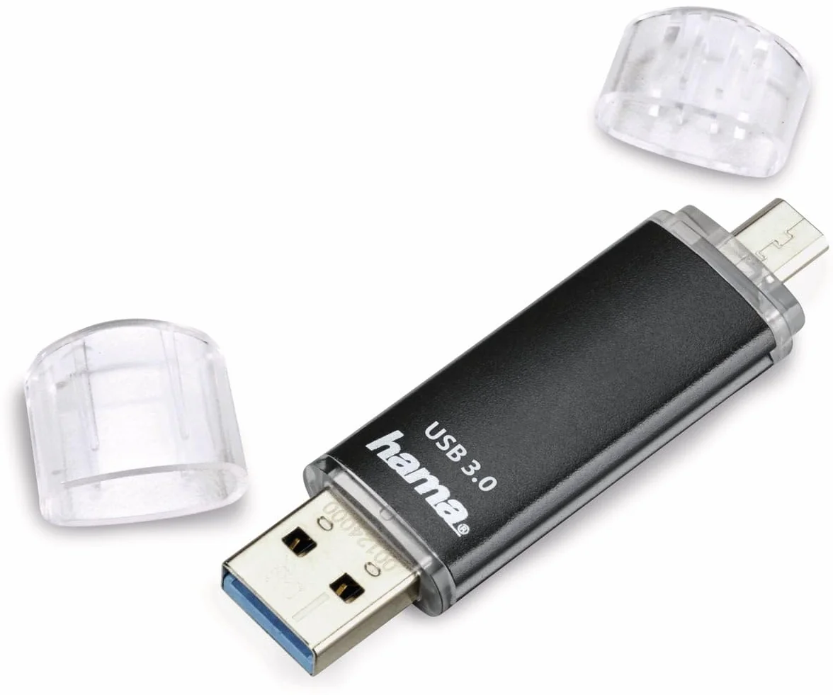 Hama 124001 Laeta Twin OTG USB 3.0 pamięć flash czarna 128 GB