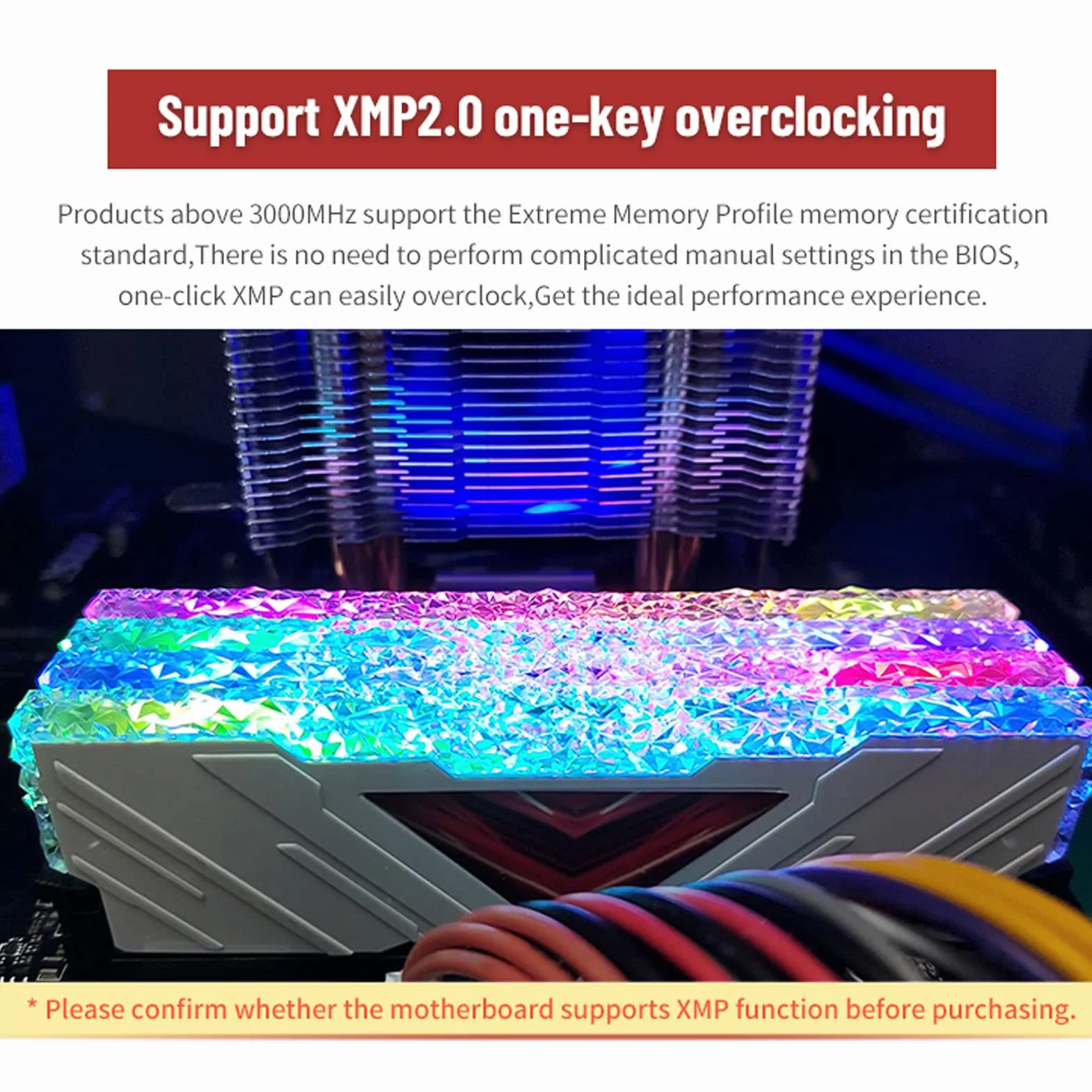 DDR4 3600MHz RAM 28800 PARTWADA 18-22-22-42 CL 1,35V RGB Pamięć na Komputery Stacjonarne z wtyczką i Odtwarzaniem łatwej Instalacji Rozpraszania Ogrzewania Obudowy Metalowej (8GB)
