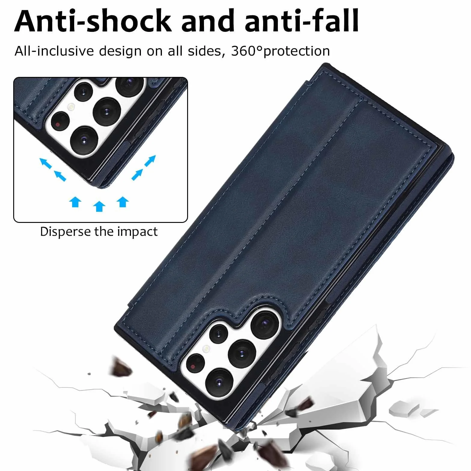 Etui z klapką do Samsung Galaxy S23 Ultra/S23 Plus/S23, ultracienkie, biznesowe, skórzane etui z podstawką, miękkie, odporne na zarysowania i przegródki na karty, etui na telefon komórkowy,