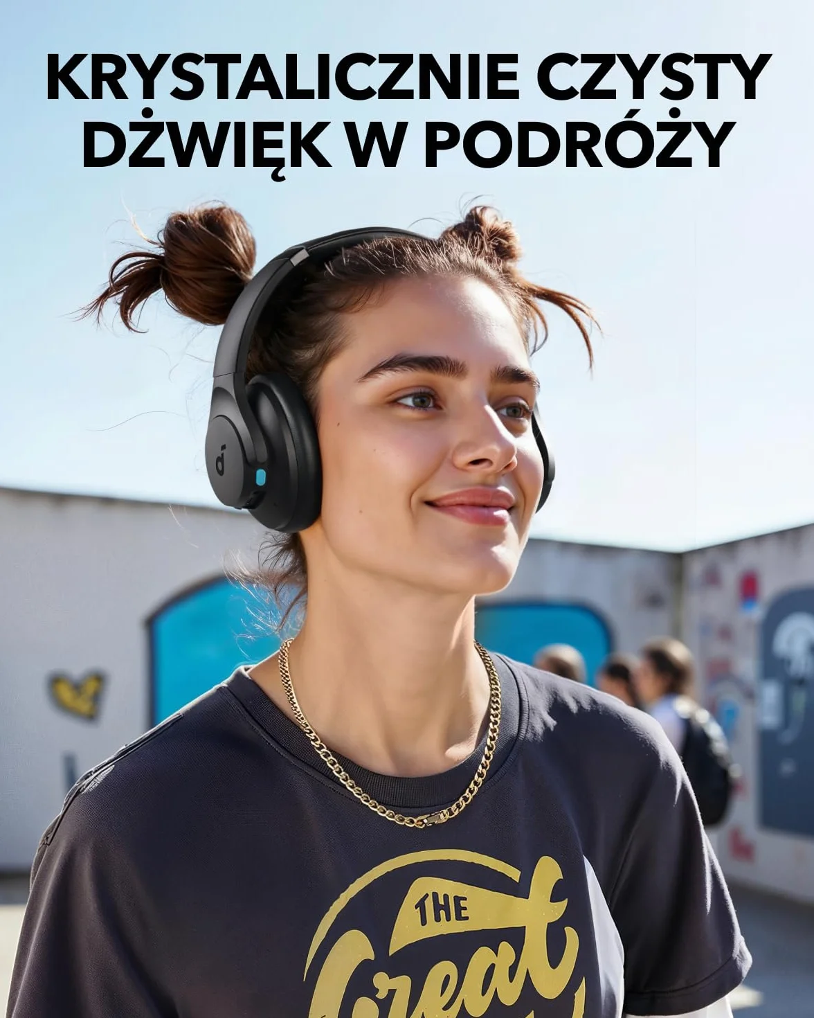 soundcore Bezprzewodowe nauszne słuchawki Bluetooth Anker Q11i, głębokie basy, 60 godzin odtwarzania, dźwięk wysokiej rozdzielczości, zdejmowane nauszniki, połączenie wielopunktowe (Ciemnoszary)