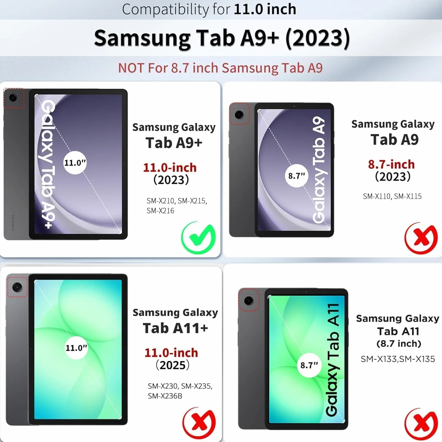 Etui na tablet Samsung Galaxy Tab A9 Plus z rysikiem – ultra cienkie etui na długopisy, etui z klapką ze skóry PU, etui ochronne do tabletu Samsung Tab A9 Plus (różowe)