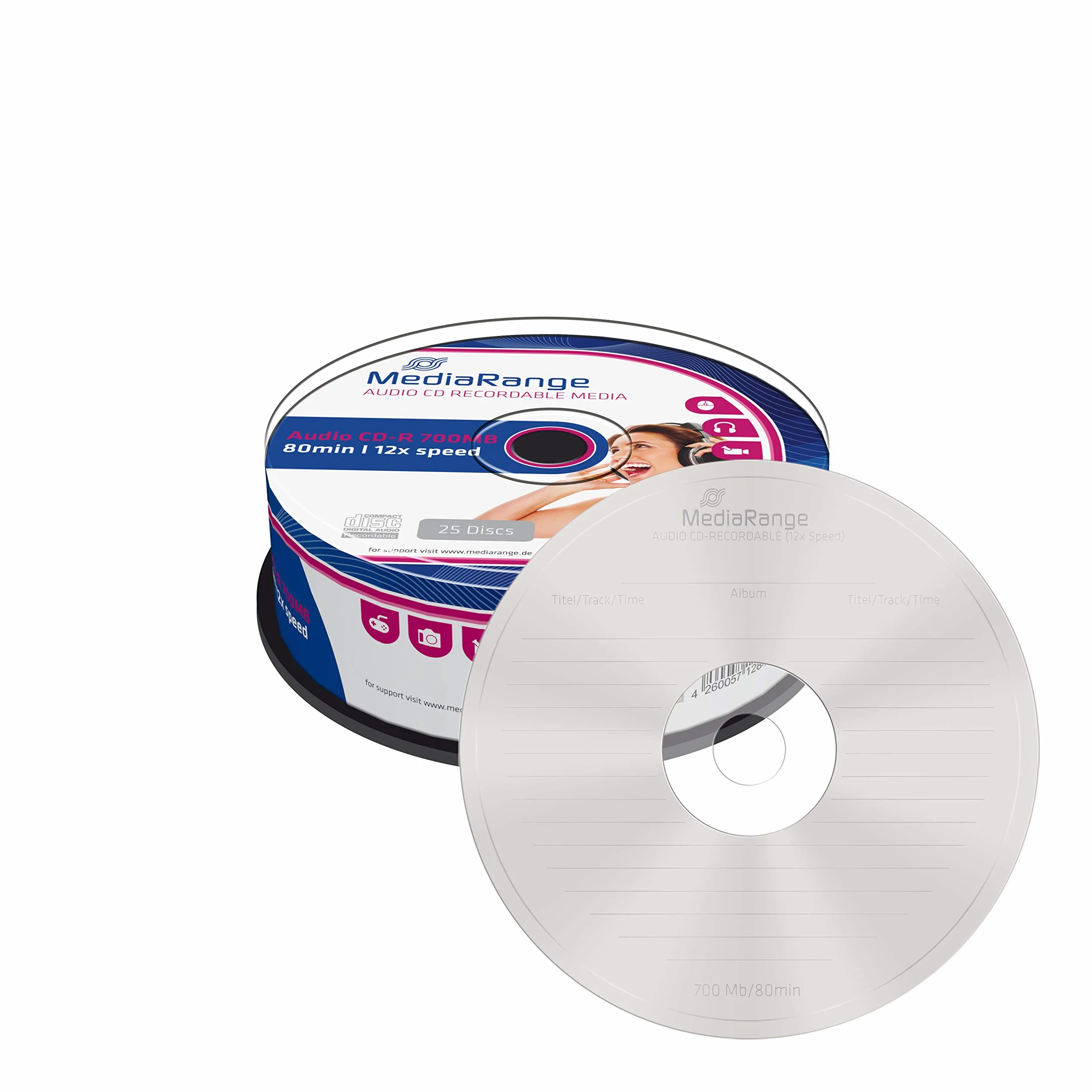 MediaRange Audio CD-R 700 MB 80 min 12x Cake 25