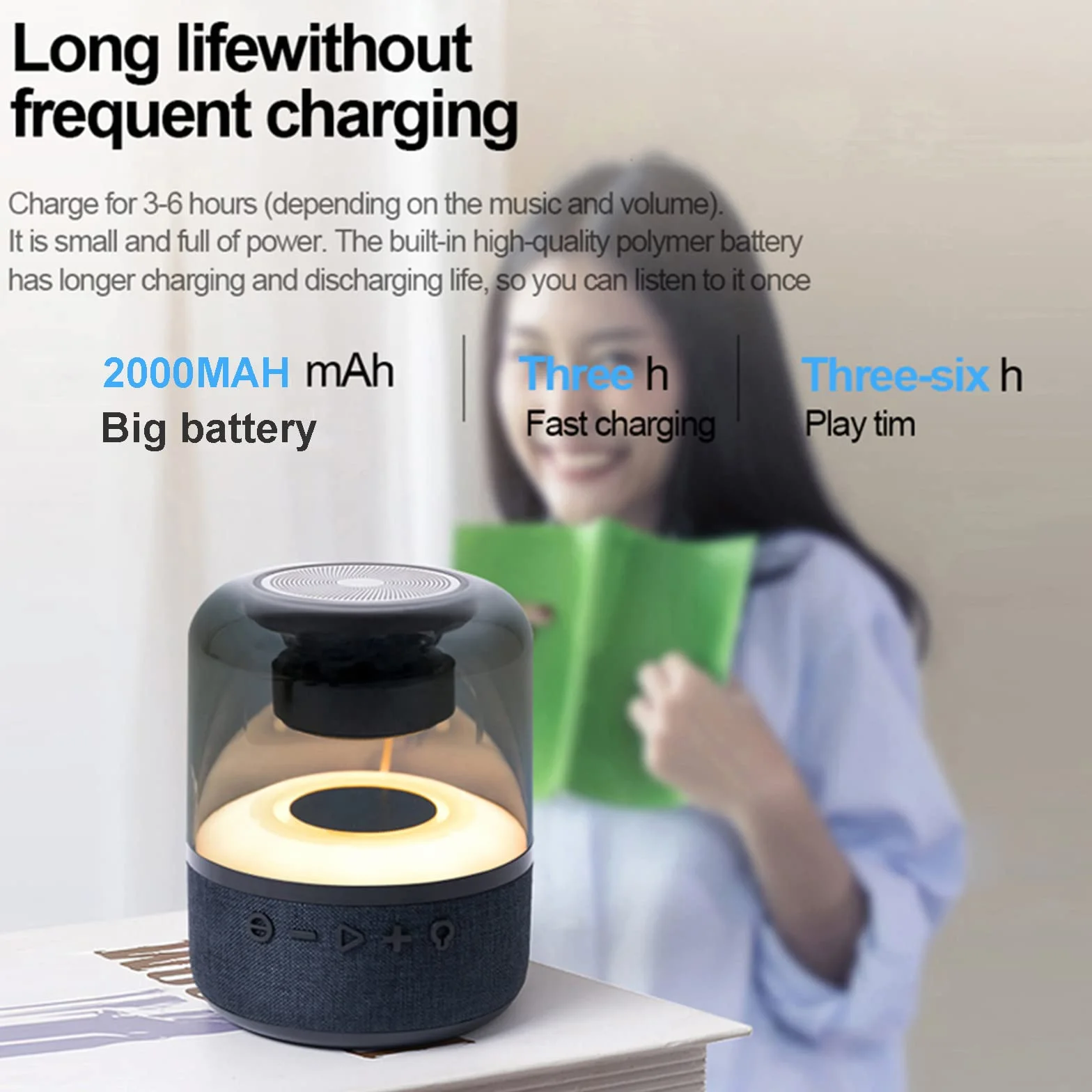 Głośnik Bluetooth Kolorowe światło nocne Przenośne ładowanie Bezprzewodowy dźwięk Karta AUX/TF Subwoofer Kolumna TWS Boombox