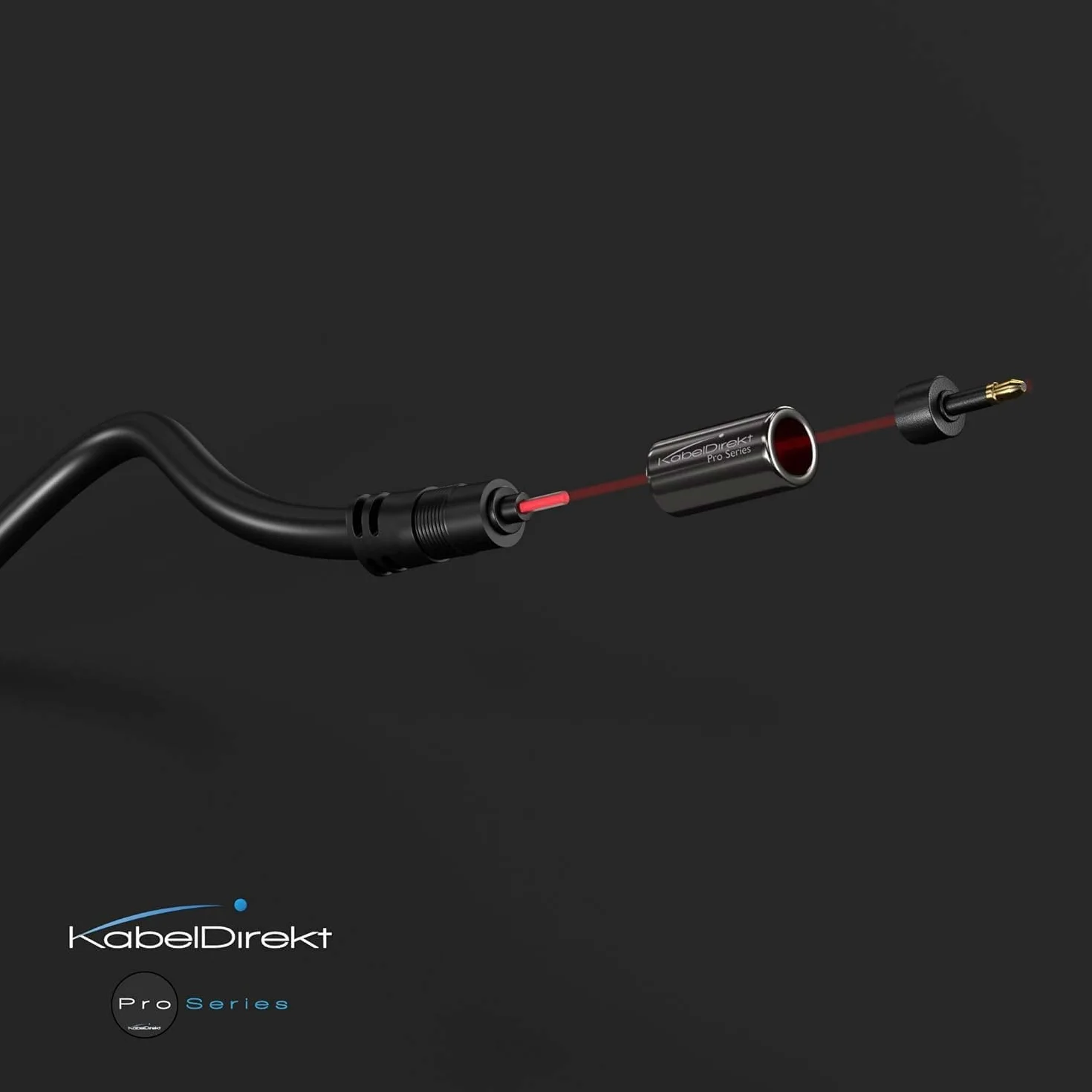 KabelDirekt – Przewód optyczny cyfrowy audio Mini-TOSLINK 0,5m (Mini-TOSLINK > TOSLINK) – PRO Series