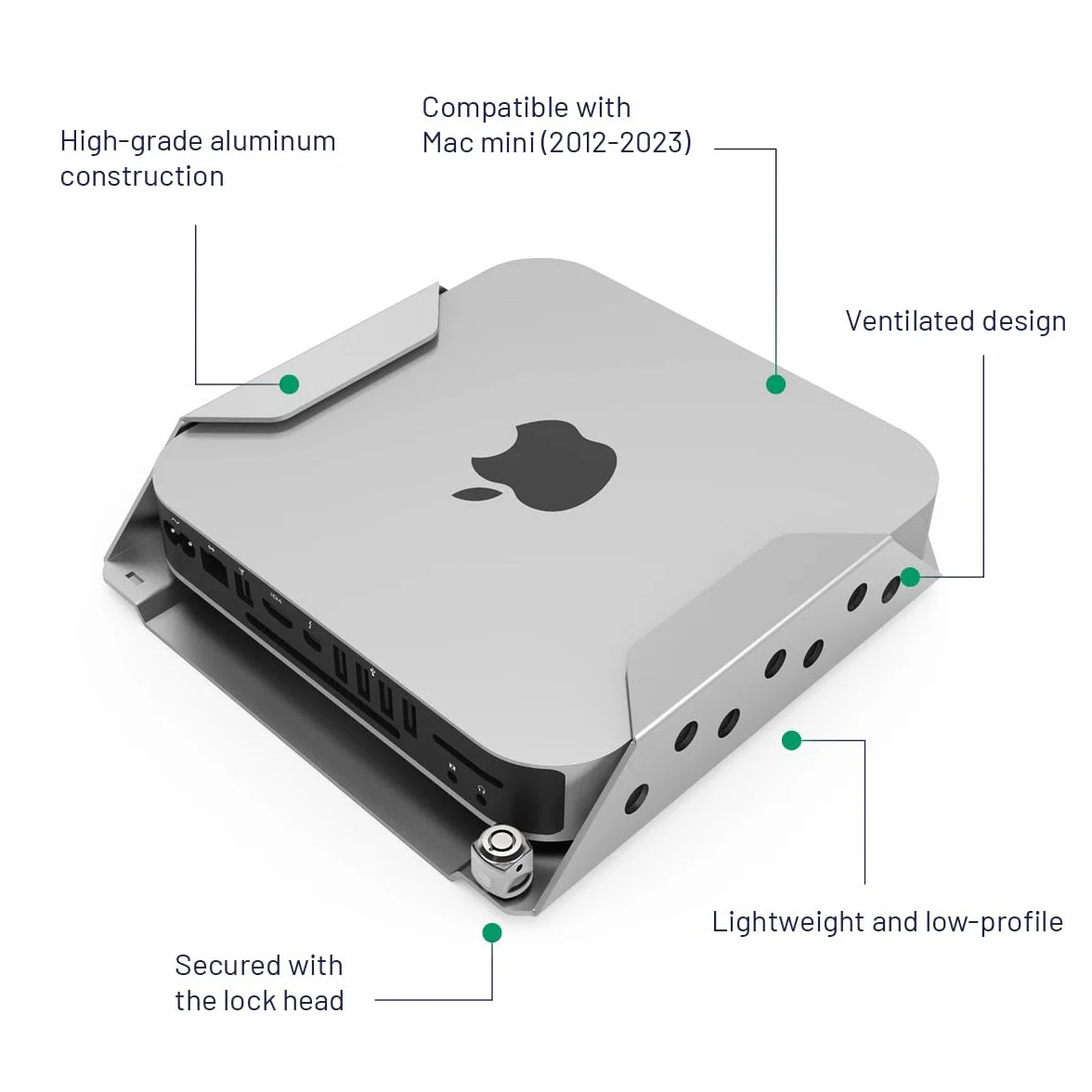Compulocks Mac mini uchwyt bezpieczeństwa z kluczową głowicą blokującą do wszystkich komputerów Mac mini, w tym 2020 M1 A2348, A1993, A1347 (MMEN76)
