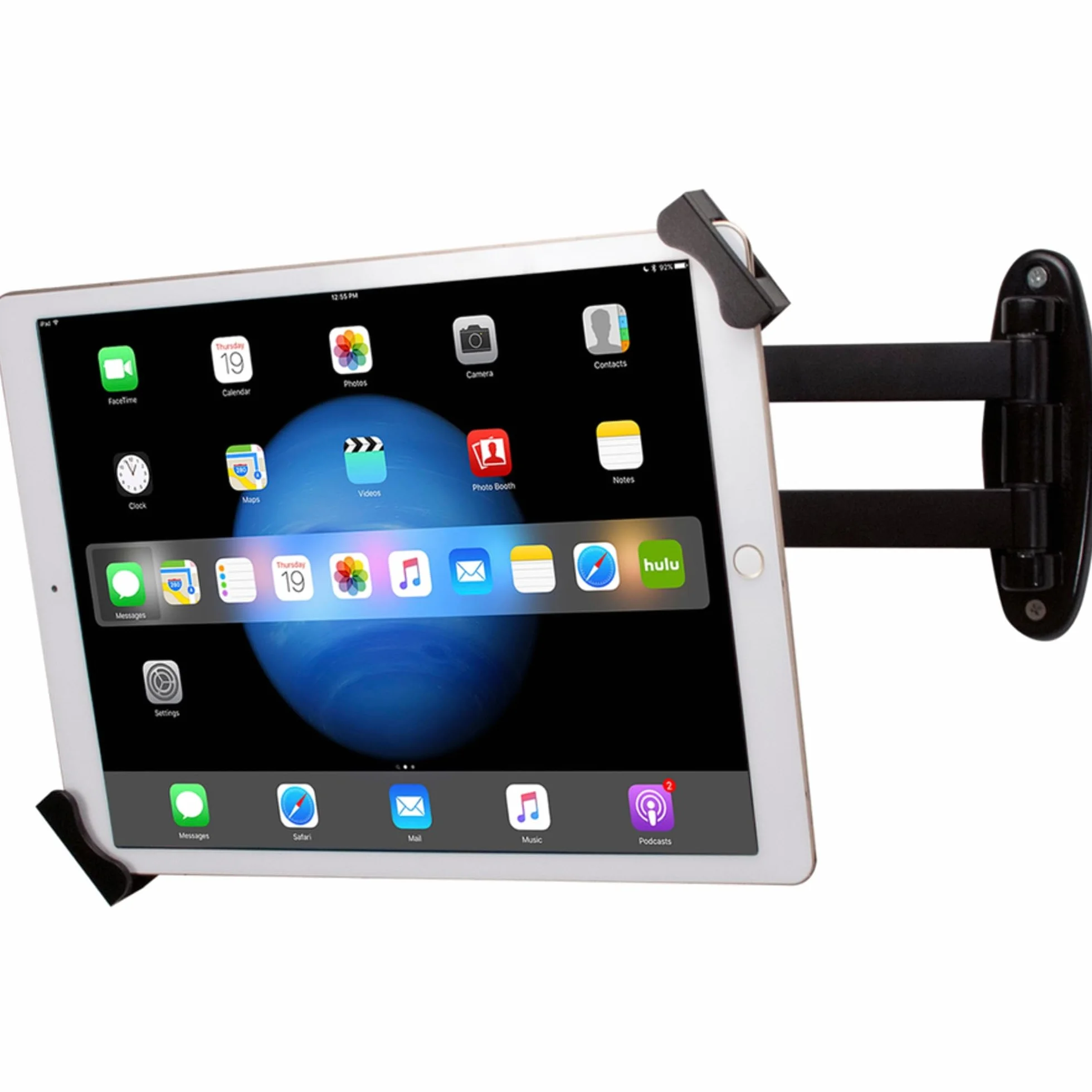 Bezpieczny uchwyt ścienny – CTA uchwyt na tablet z ramieniem przegubowym z obrotem o 360 stopni do iPada 10. generacji 27.7 cm - iPad 7., 8., 9. generacji, 25.9 cm, iPad Pro 32.8 cm i 17.8-33.0 cm,