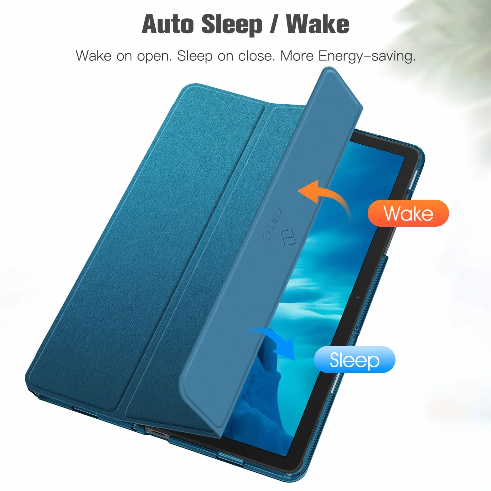 Fintie Etui do tabletu Samsung Galaxy Tab A11+ Plus 11" 2025 / Tab A9+ Plus 11 cali 2023 z folią ochronną, ultracienkie etui ochronne z przezroczystą tylną okładką, pawiowy błękit