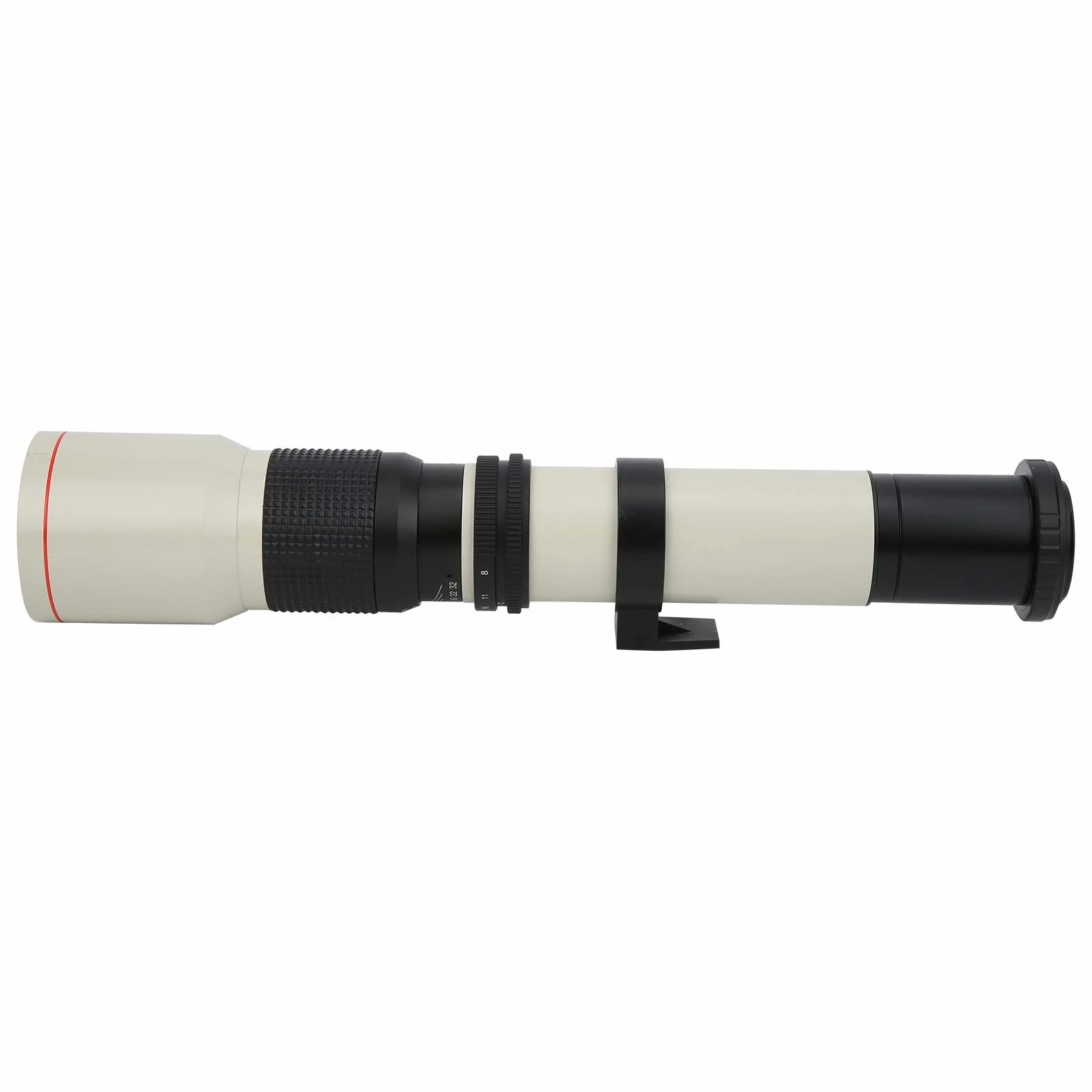 Teleobiektyw 500 mm F8‑F32 z ręcznym ustawianiem ostrości z 2-krotnym telekonwerterem do montażu Olympus OM, biały, przypadkowy
