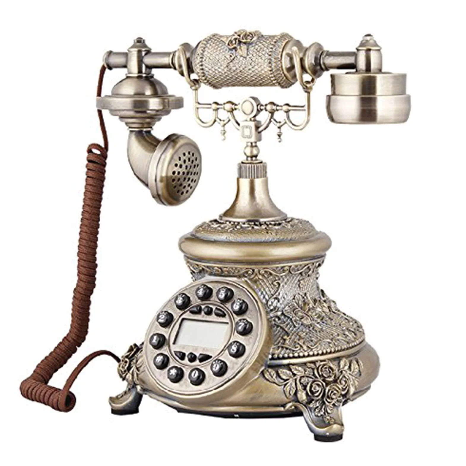 Klasyczny retro telefon stacjonarny vintage przewodowy telefon staromodny antyczny styl dom biuro telefon