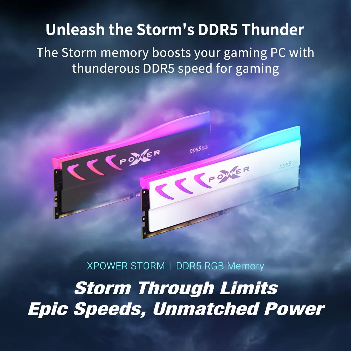 Silicon Power DDR5 32 GB (2 x 16 GB) Storm RGB 6000MT/s (PC5-48000) 288-pinowy CL36 1,35 V UDIMM moduł pamięci stacjonarnej RAM SP032GXLWU60FFDL biały