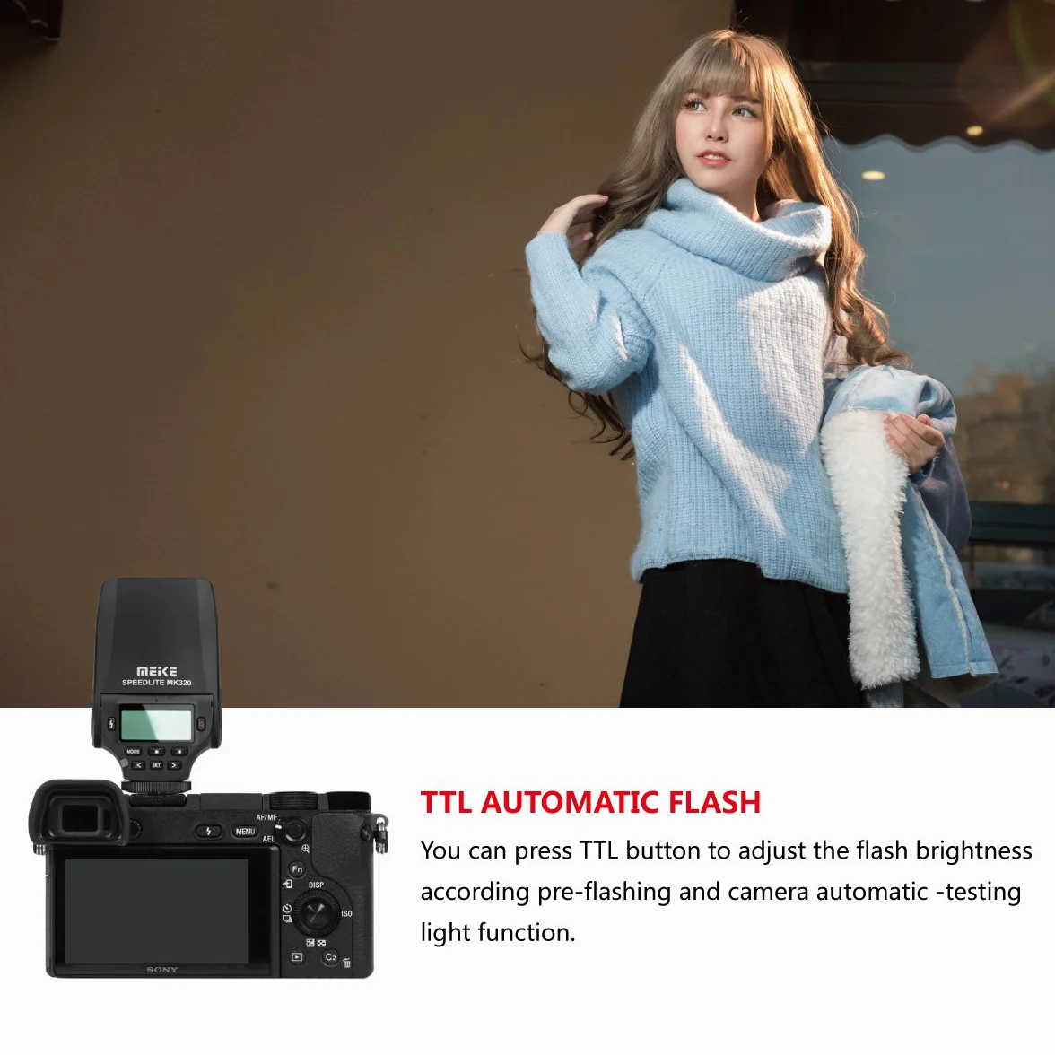 MEIKE MK-320N Mini TTL Speedlite Automatyczna lampa błyskowa dla Nikon MI Hot Shoe DSLR i aparatów bezlusterkowych J1 J2 D550 D810 D800 D7000 itp