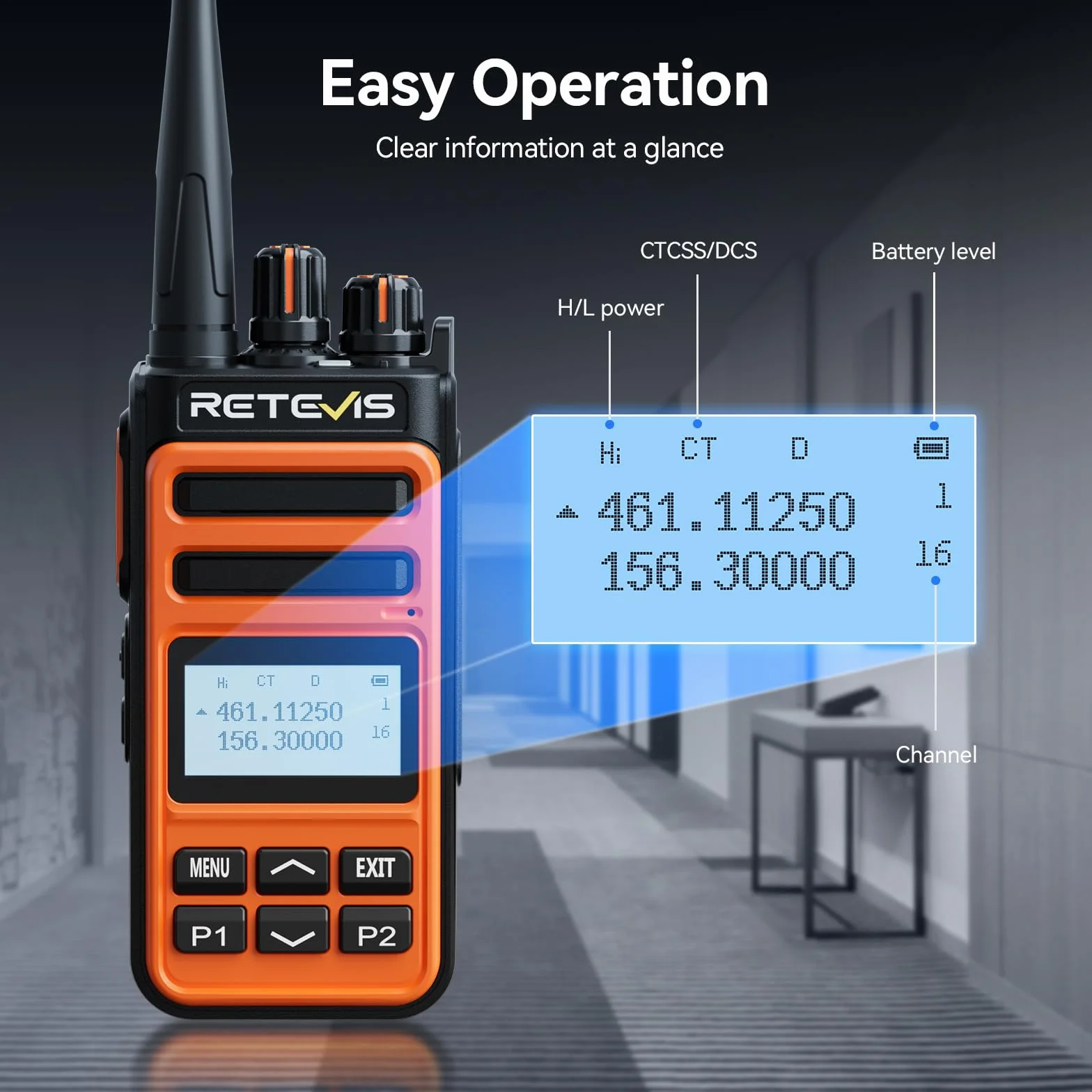 Retevis C66B Dual Band Ham Radio, szybkie ładowanie krótkofalówek o dużym zasięgu, redukcja szumów, alarm awaryjny, profesjonalne dwukierunkowe radia do restauracji, hoteli (pomarańczowe, 4 szt.)