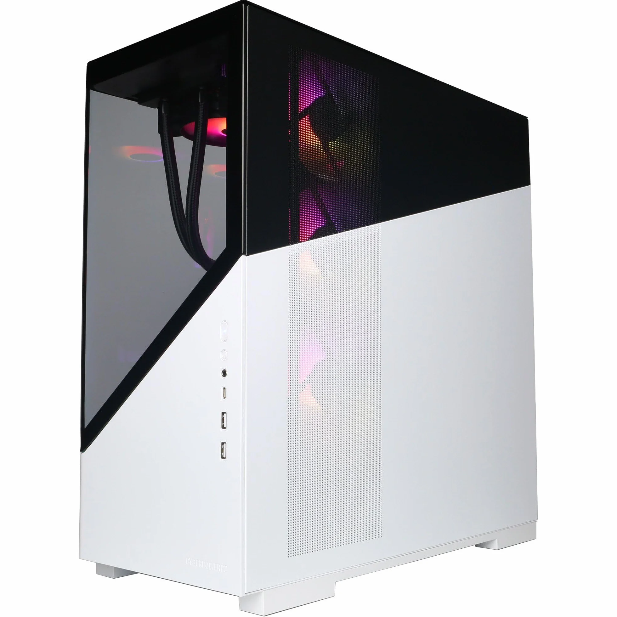 CyberPowerPC Luxe Gaming PC - AMD Ryzen 7 9800X3D, Nvidia RTX 5060, 32GB RAM, 2TB NVMe SSD, 650W PSU, Windows 11, Liquid Cooling, Amethyst Curve White