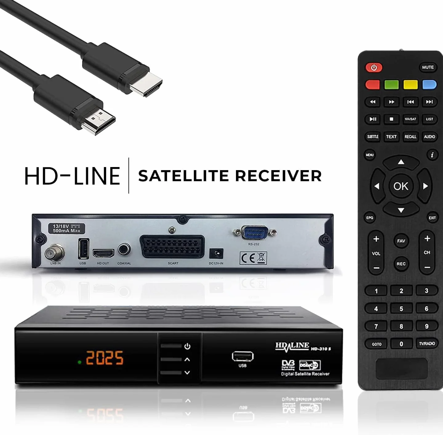 Hd-line 310 odbiornik satelitarnych Full HD cyfrowy DVBS-S2 do HDTV TV HDMI
