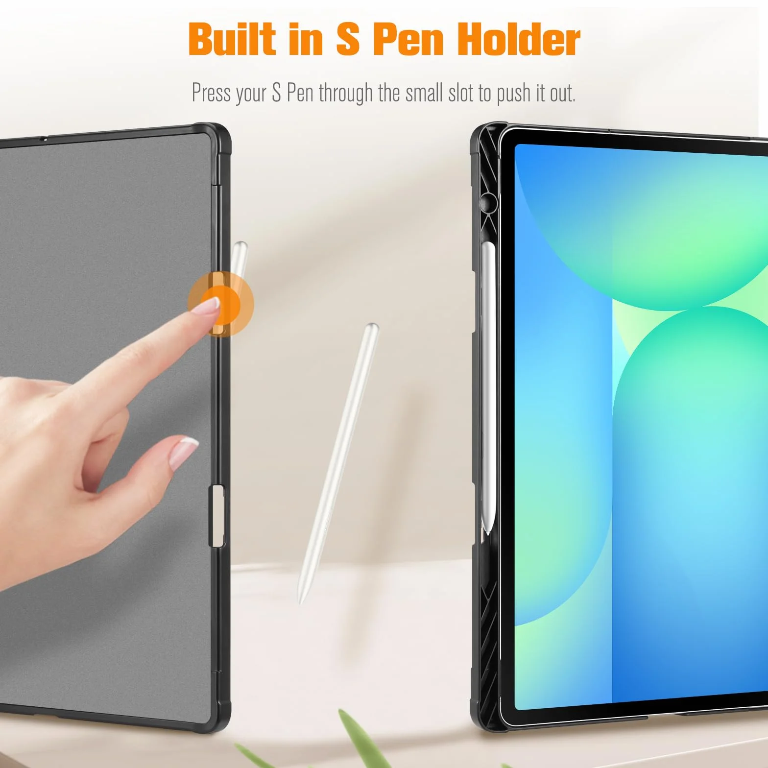 FINTIE Etui do Samsung Galaxy Tab S10 FE Plus (Tab S10 FE+) 13,1 cala 2025 - [Przechowywanie długopisów] Wielopozycyjny pokrowiec z przednią kieszenią z zapięciem magnetycznym, czarny/brązowy