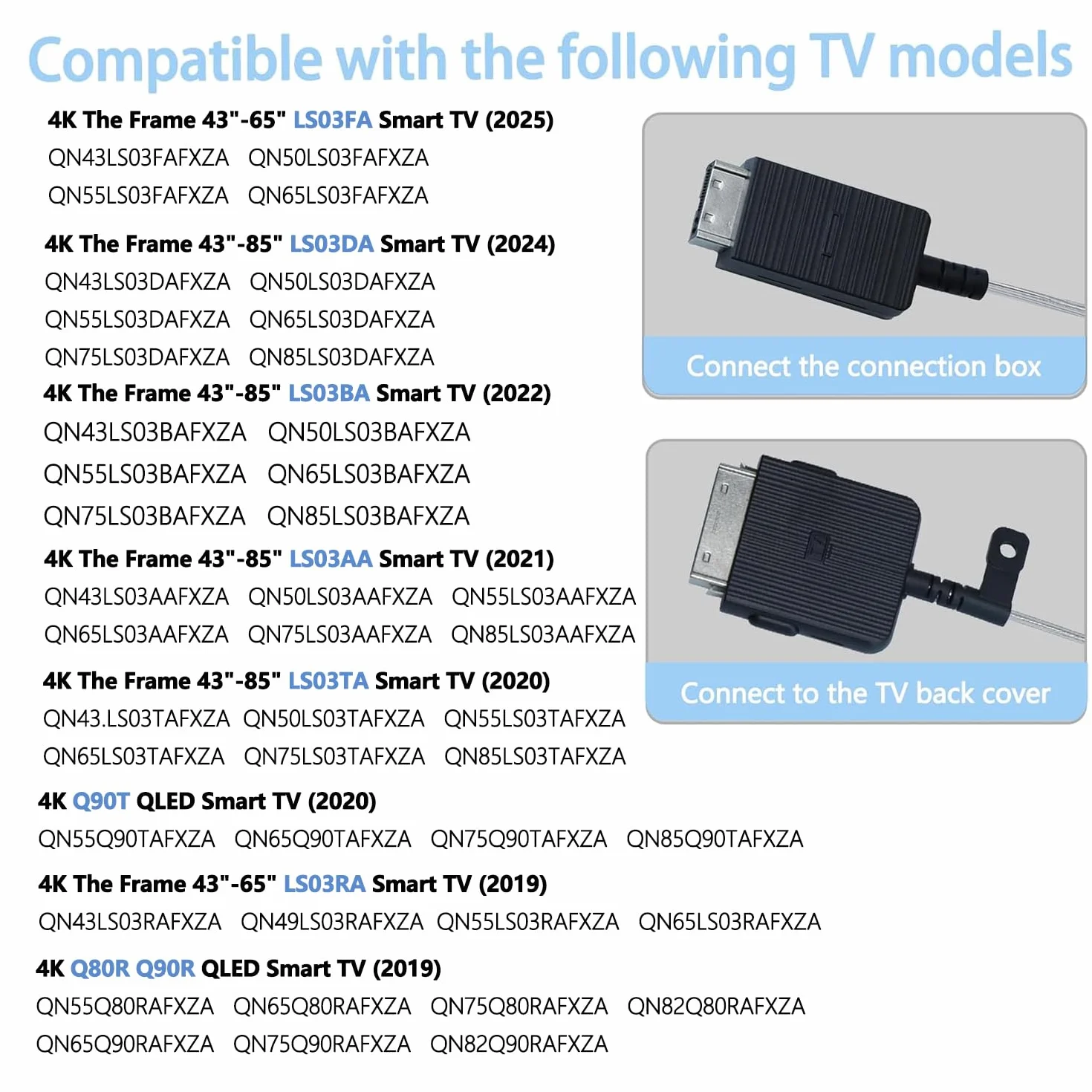 Do ramki QLED 4K Smart TV One Invisible Connect Cable QLED One Invisible Connect Cable BN39-02470A do telewizora QN65LS03RAFXZA QN65LS03C