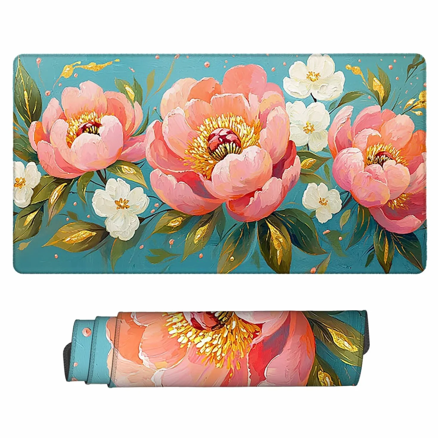 Podkładka pod mysz XXL 1200 x 600 mm duża podkładka pod mysz do gier, wodoodporne i antypoślizgowe gumowe podkładki pod mysz, podkładka pod mysz z wszytymi krawędziami do komputera, PC (różowy pion) x