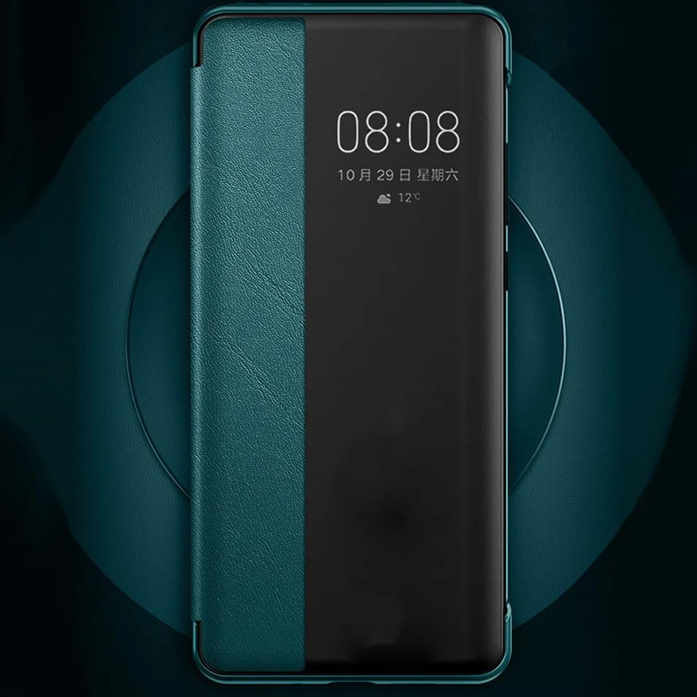 Stylowe etui do Honor Magic 8 Pro/8, pokaż okno i zamknięcie magnetyczne z klapką skórzana pełna pokrywa ochronna, zielona, 8