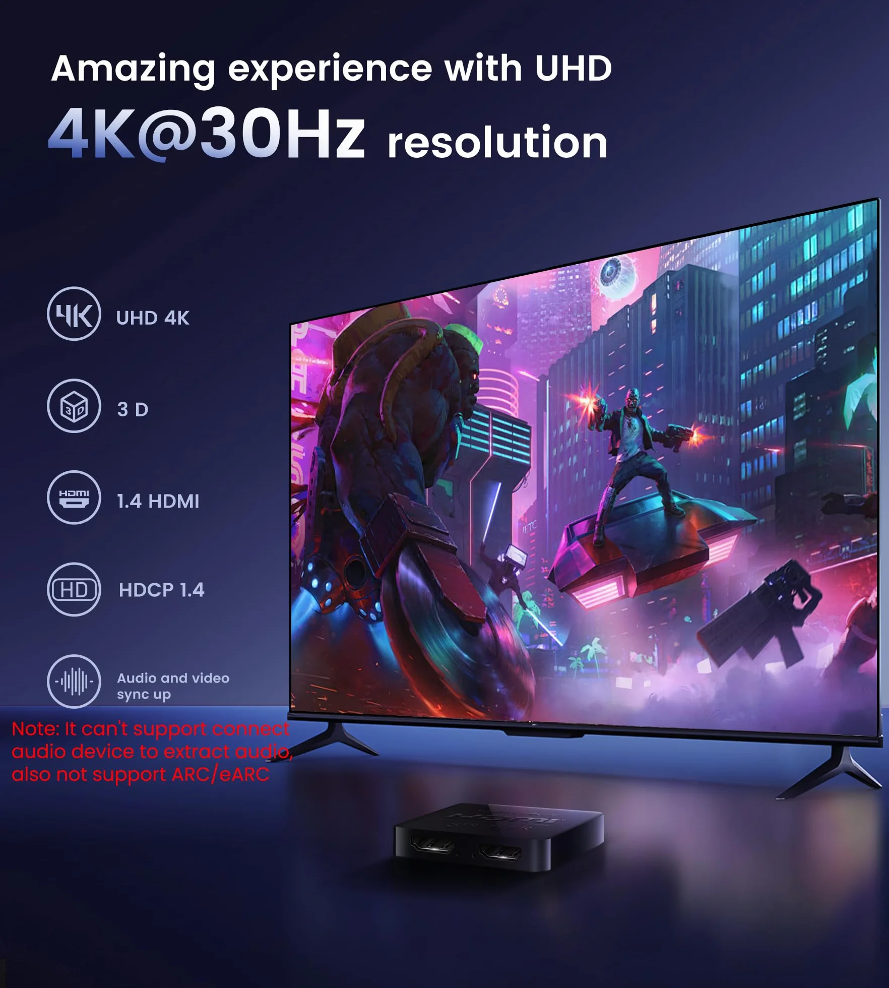 avedio links Rozdzielacz HDMI 1 w 2 Out [z kablem Hdmi 3,9 Ft ] Not for Extended Mode Mirror Same Screen Only, rozdzielacz 4K HDMI 2 monitory jednocześnie, rozdzielacz HDMI 1 w 2 Out do 3D 1080p @60Hz