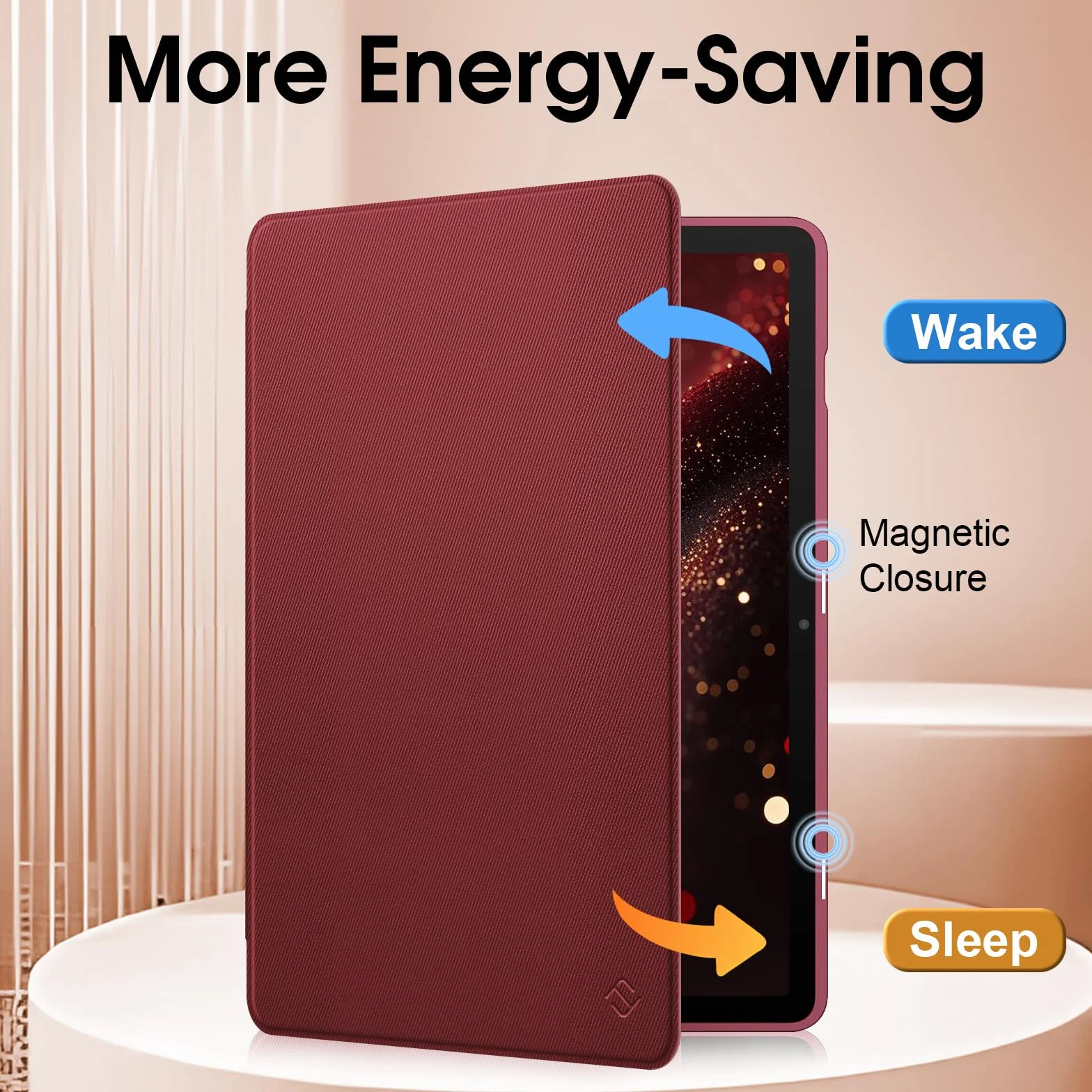 FINTIE Etui do Samsung Galaxy Tab S10 Lite/ S10 FE 2025/ S9 FE 10,9 cala / S9 11 cali z uchwytem na długopis S, smukły stojak pod wieloma kątami z miękką tylną obudową TPU, wino